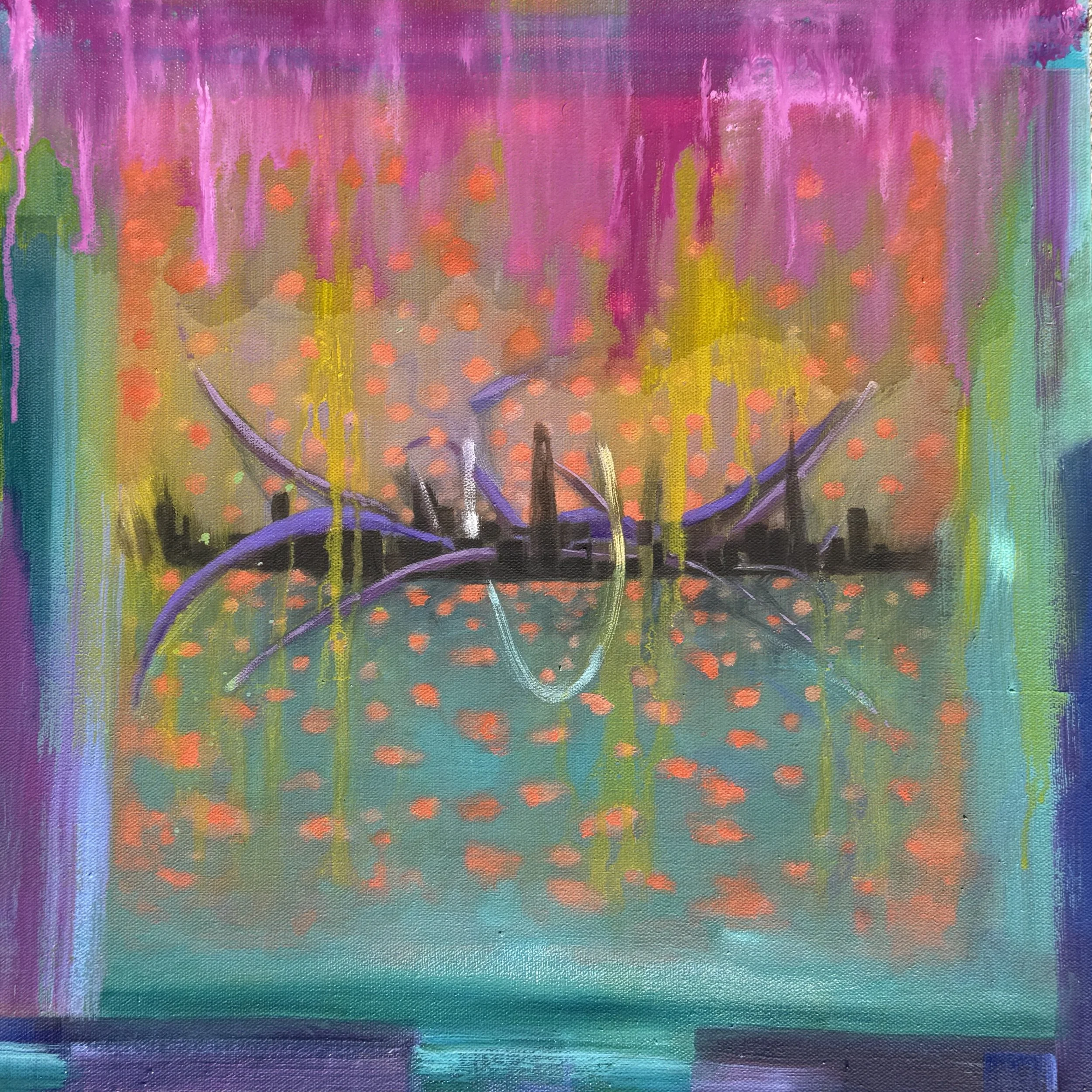 Celestial Tide- Oil on Canvas, 18" x 18", 2025