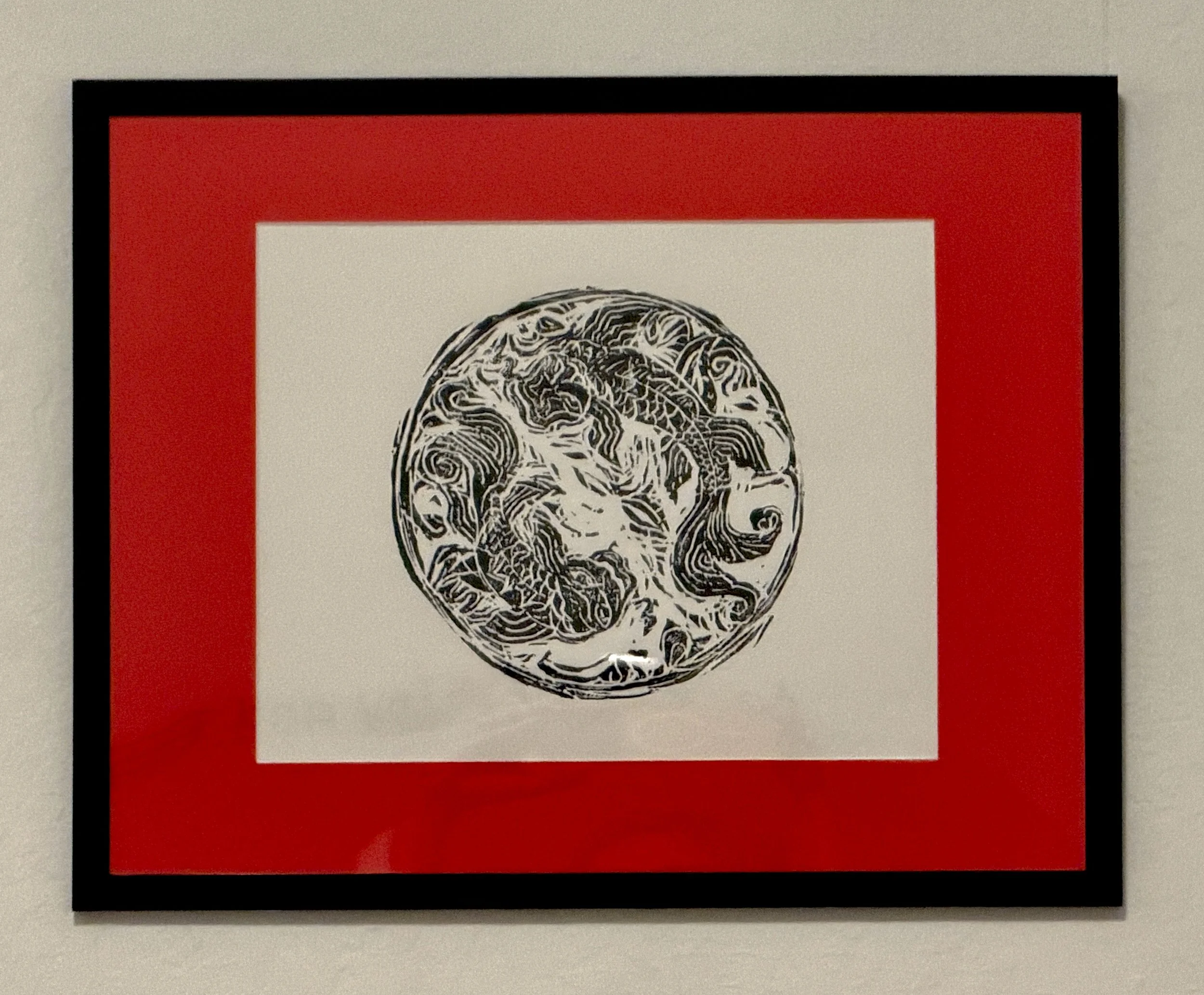 KoiLovers.LinocutPrint.RedMatteFramed.jpg