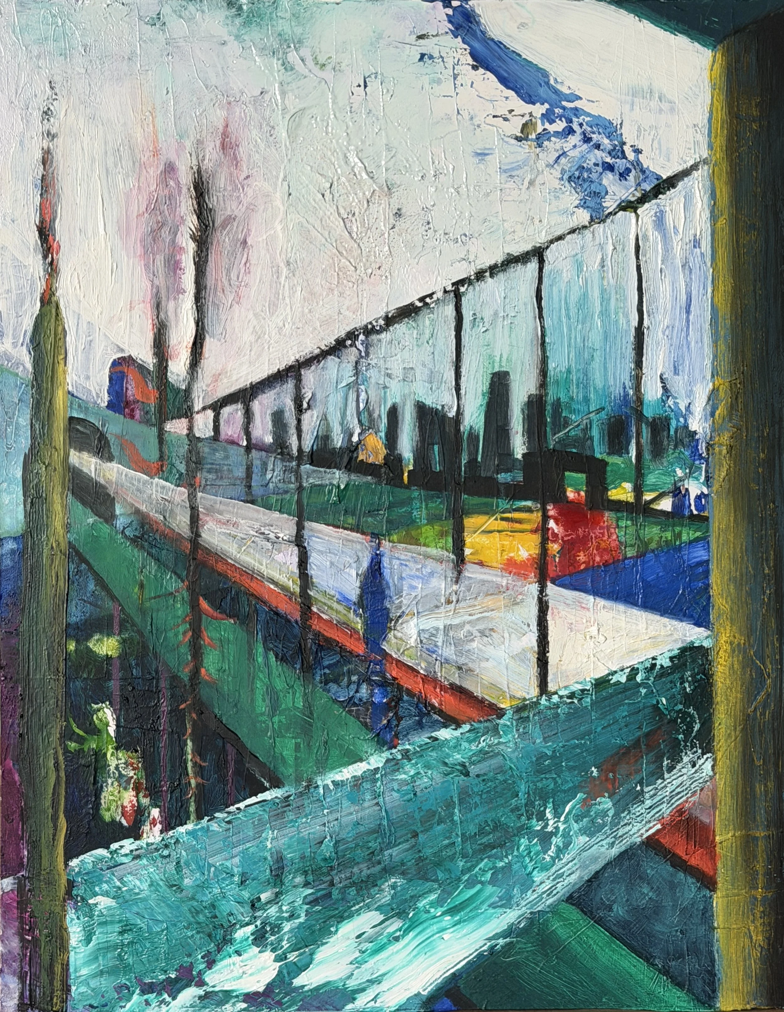 Emerald Perspectives-2026, Oil on Wood, 11" x 14"