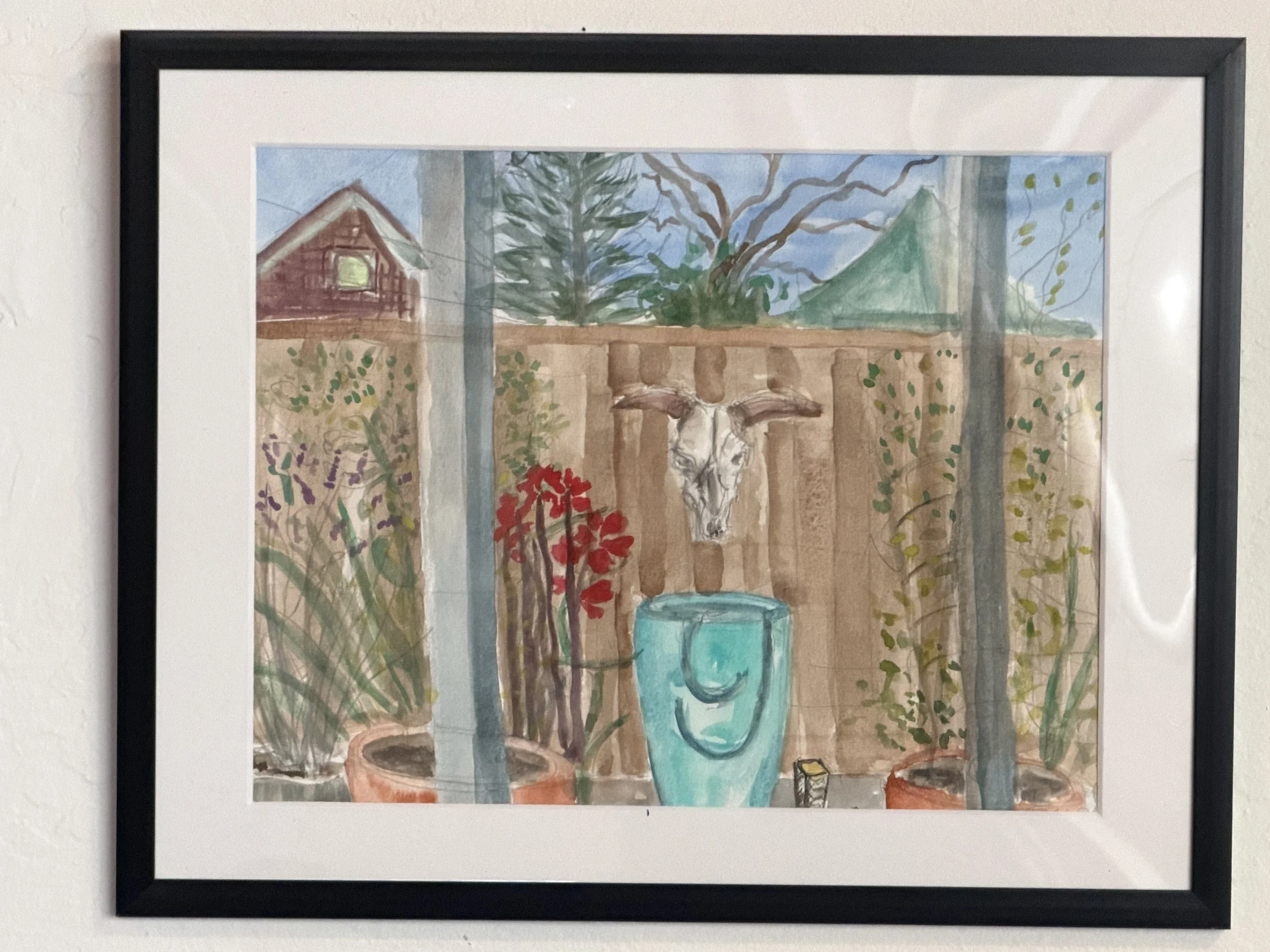 Skull&Fountain.Watercolor.Framed.JPG