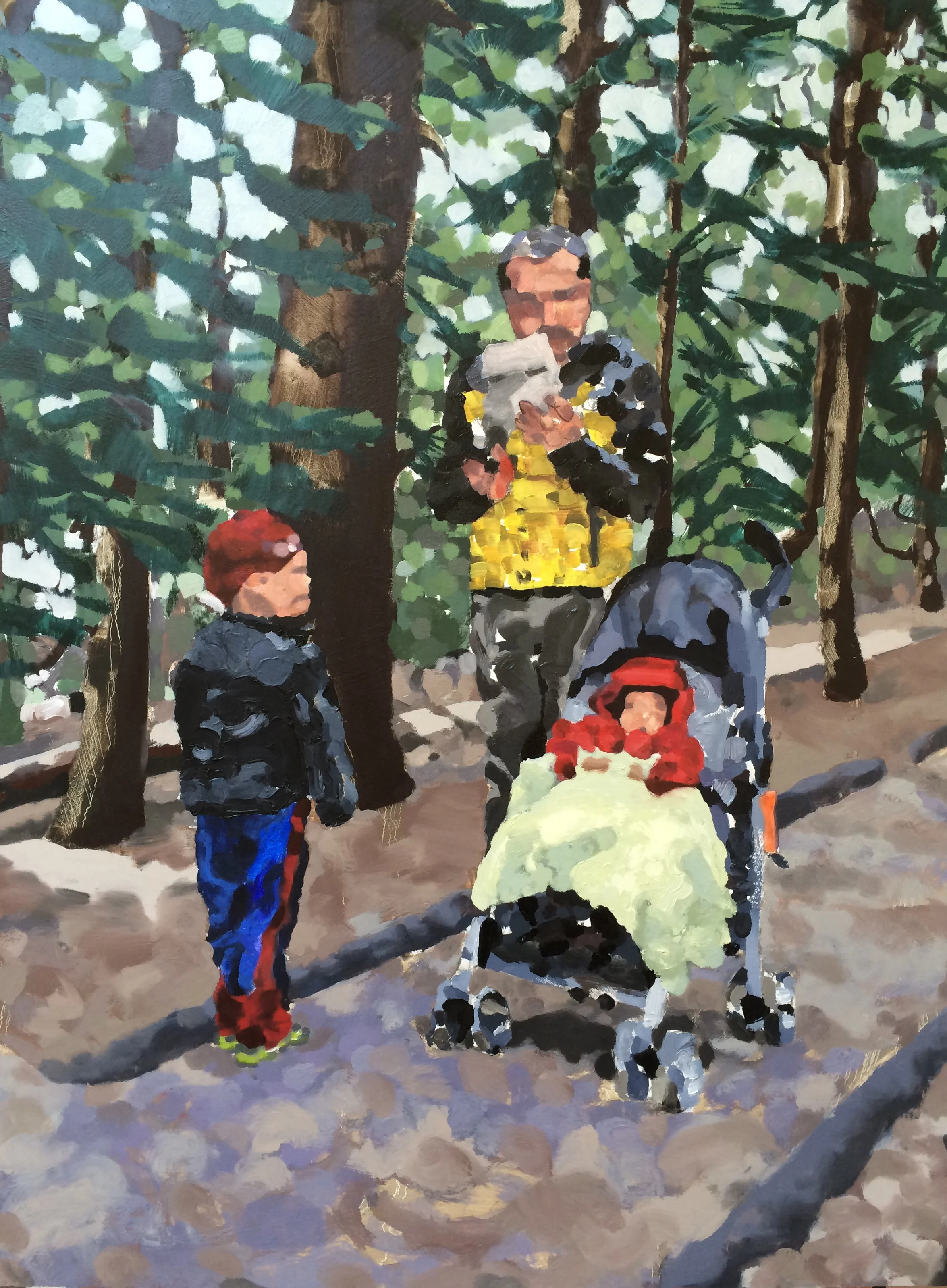 Perso nel bosco ( Lost in the woods ) - 2015, Oil on Wood Framed Panel, 32" x 46"