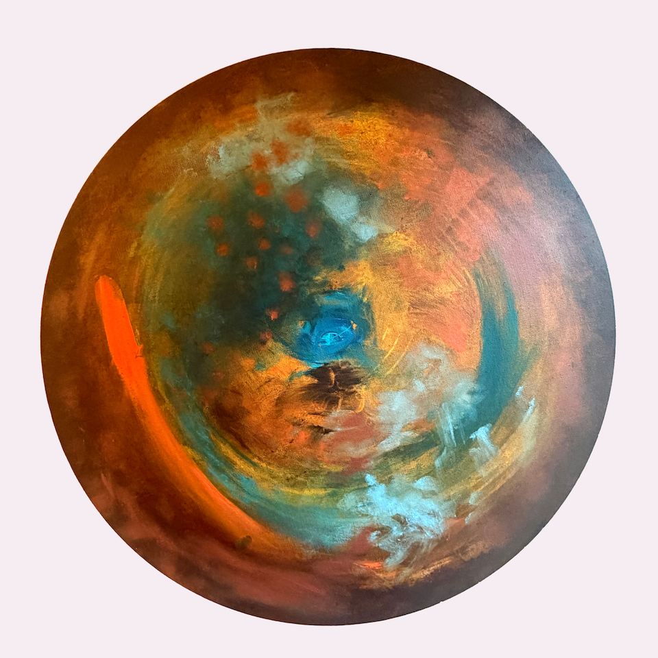PlanetaryScape No.1, Oil on Canvas, 20" diameter, 2026