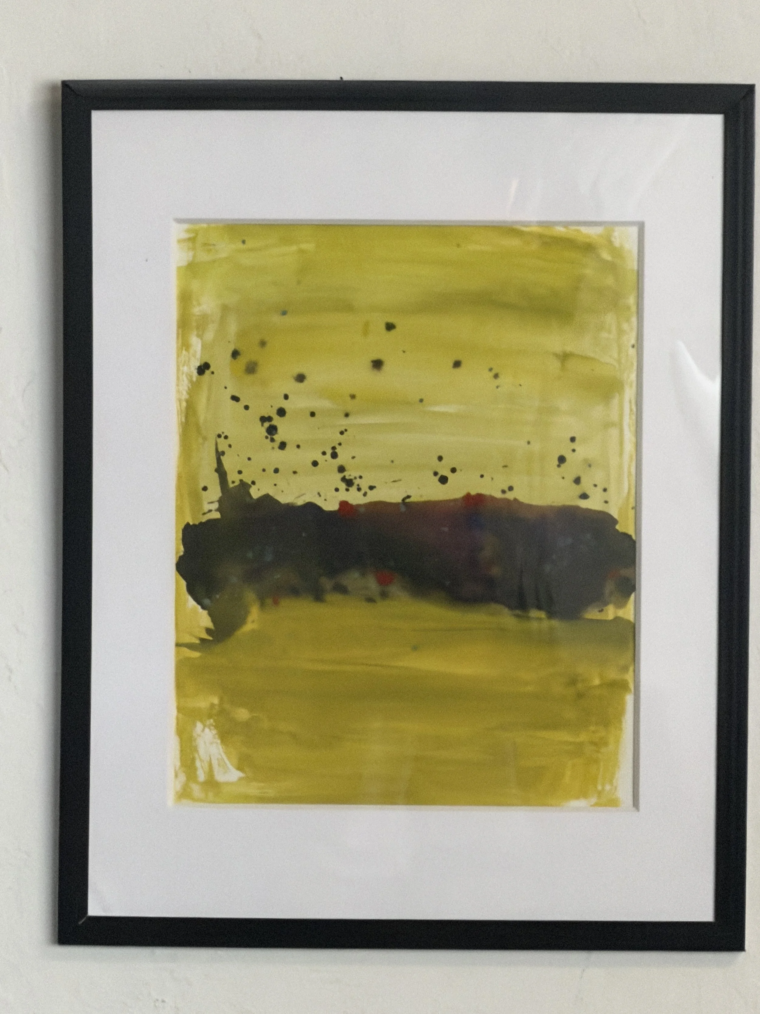 ChartreuseAbstractScape.Watercolor.Framed.JPG