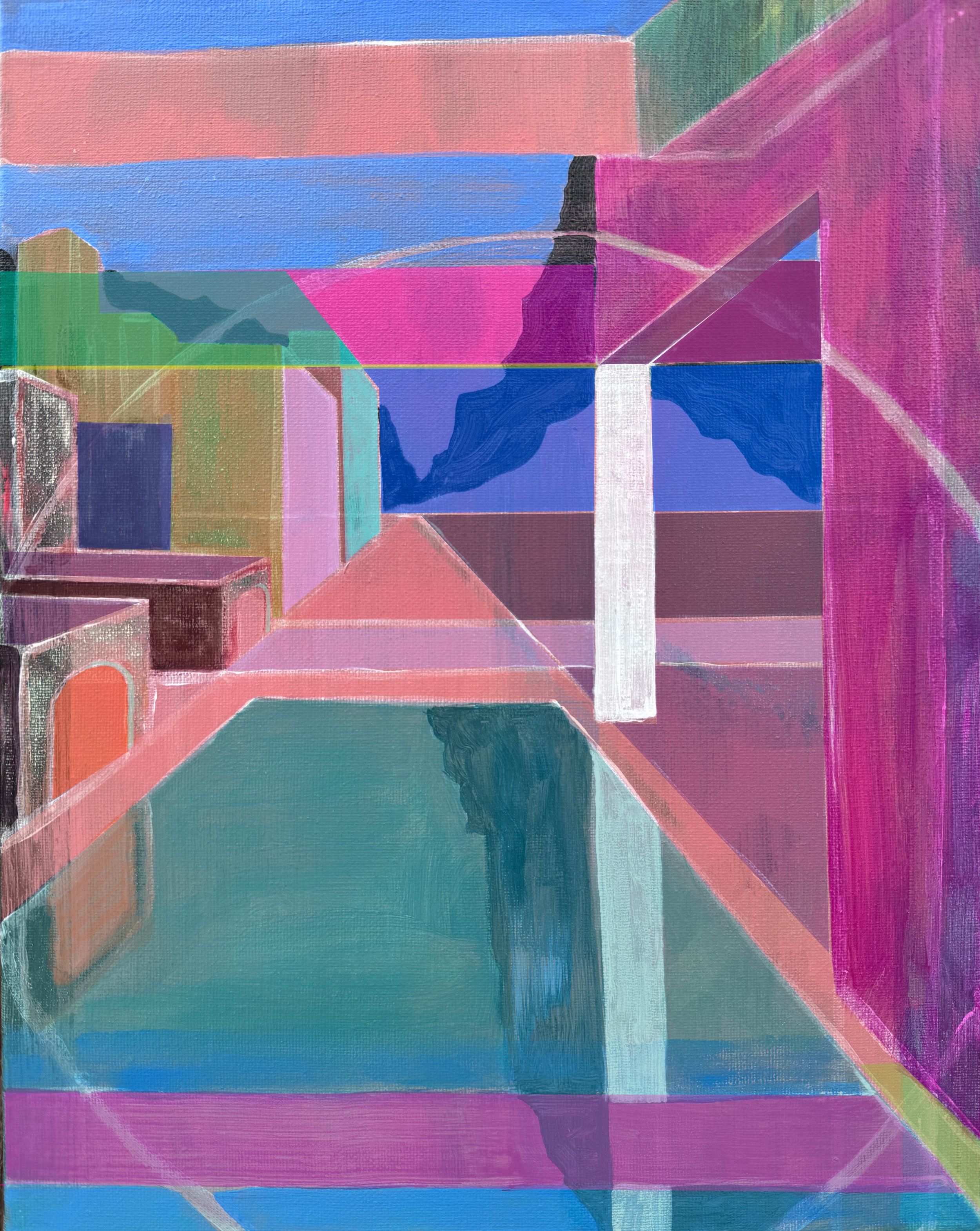 Where we've been, we turned, oil on canvas and digital painting, 2025