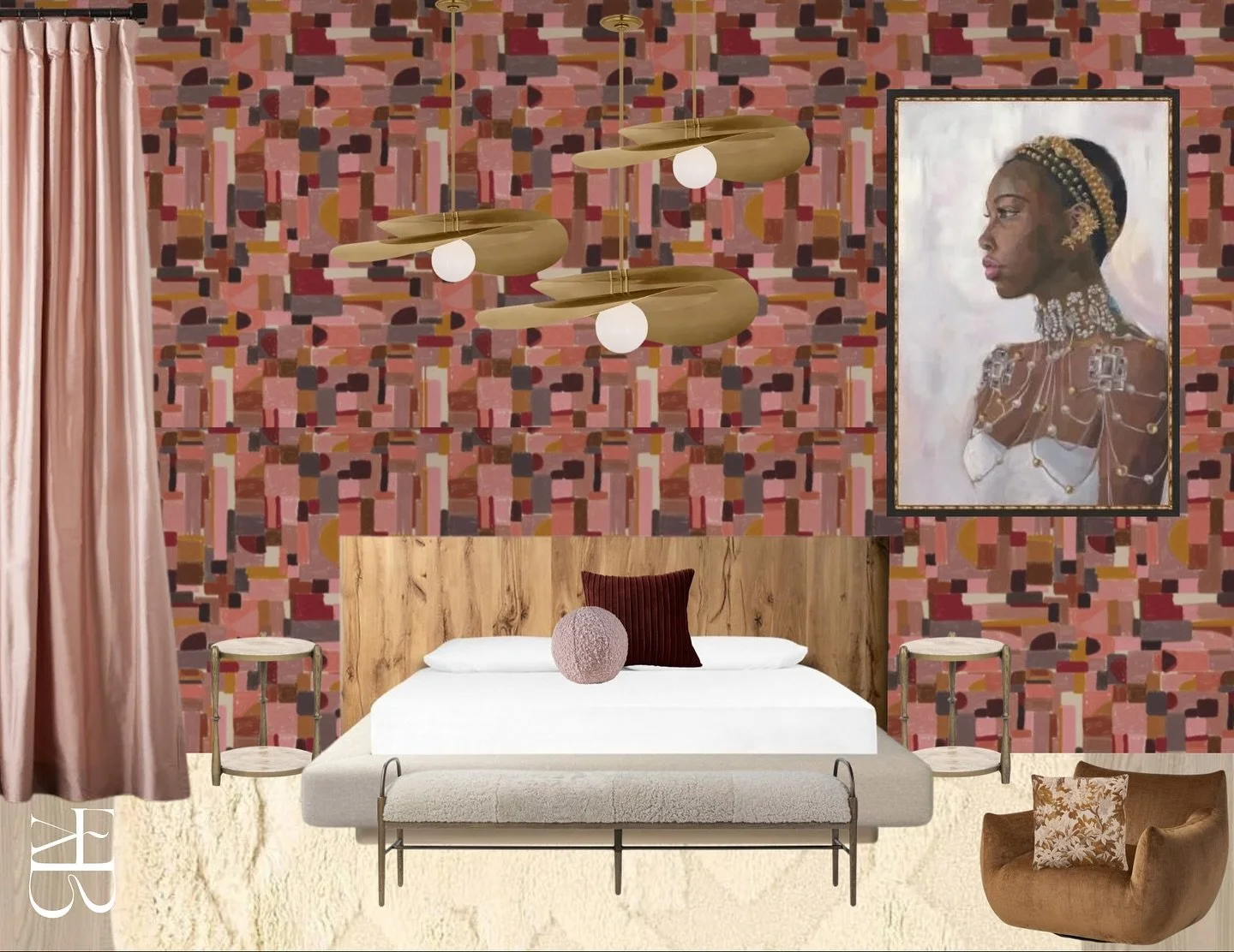 Bold. Warm. Artful. ✨ This bedroom mood board is all about layered textures, sculptural lighting, and statement art, bringing modern soul and quiet luxury into one space. Who else is ready to move in? 🖤

#MoodBoardMagic #InteriorDesignInspo #QuietLu