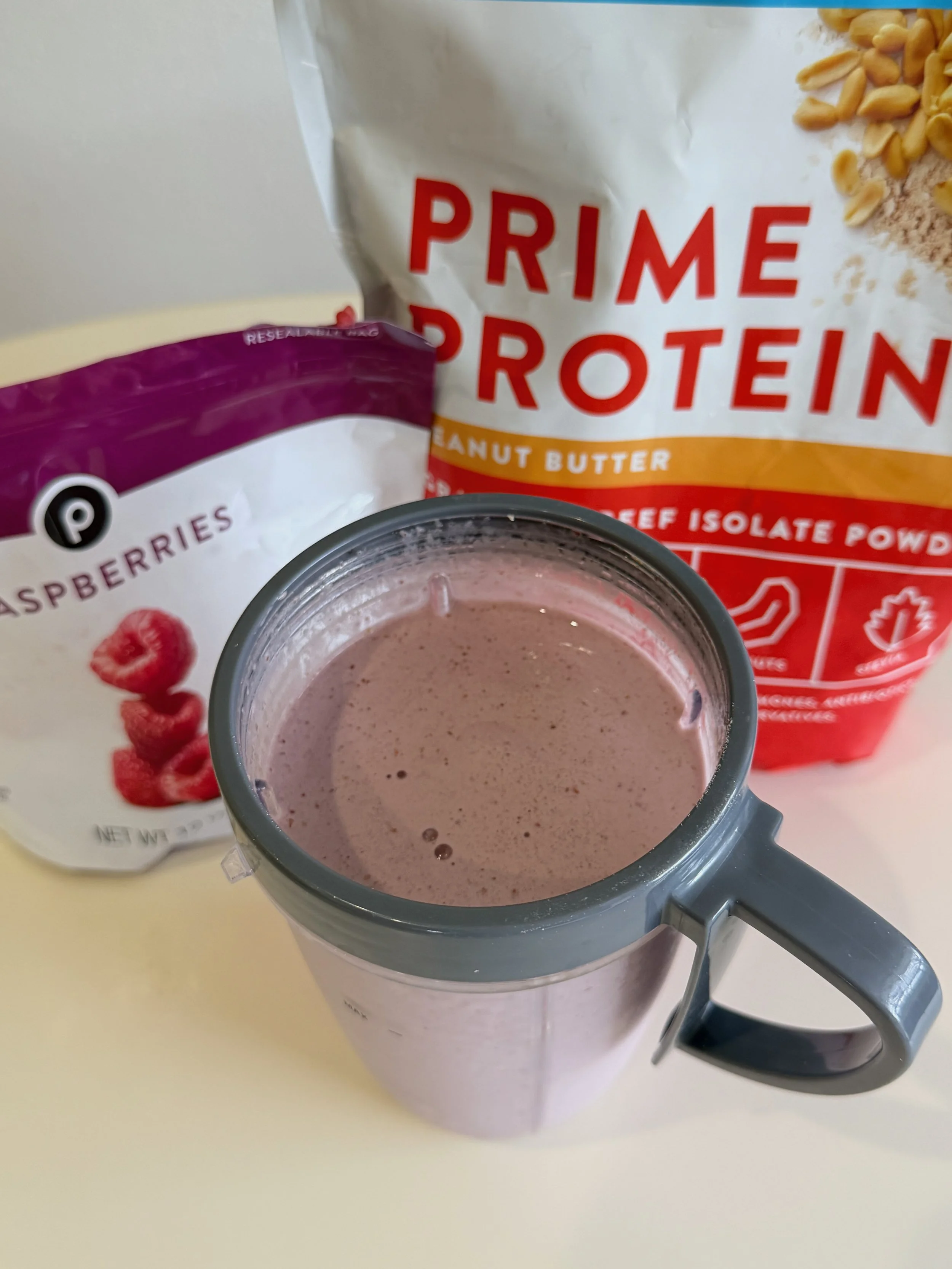 Raspberry Peanut Butter Protein Smoothie
