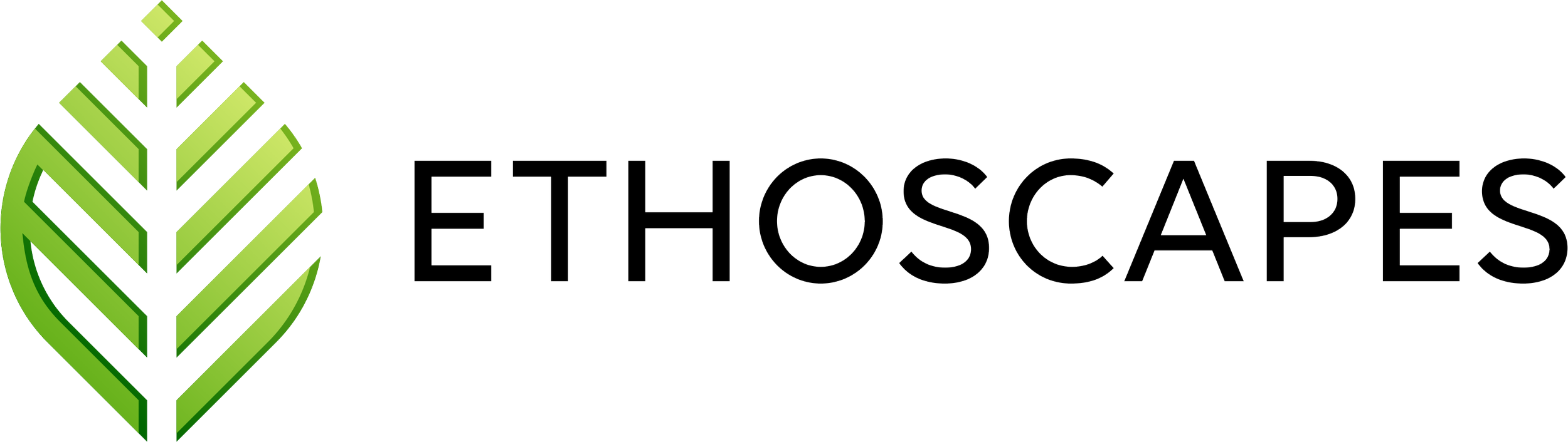 ETHOSCAPES logo with a green stylized leaf and black text
