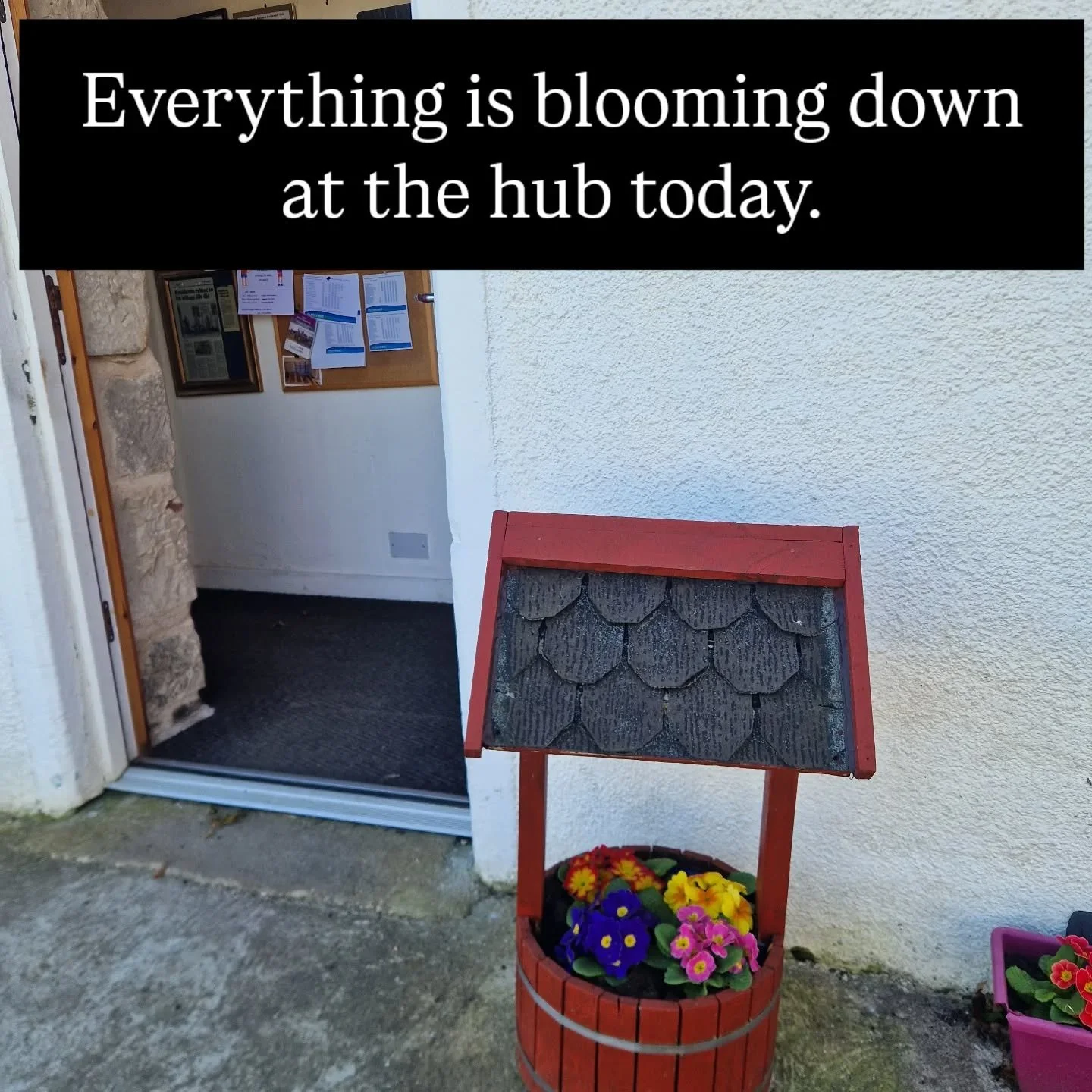 It's fire and brimstone on the weather forecast today but right now the sun is shining down on the #garmouth and #kingston #communityhub. 

Pop in.

11-2