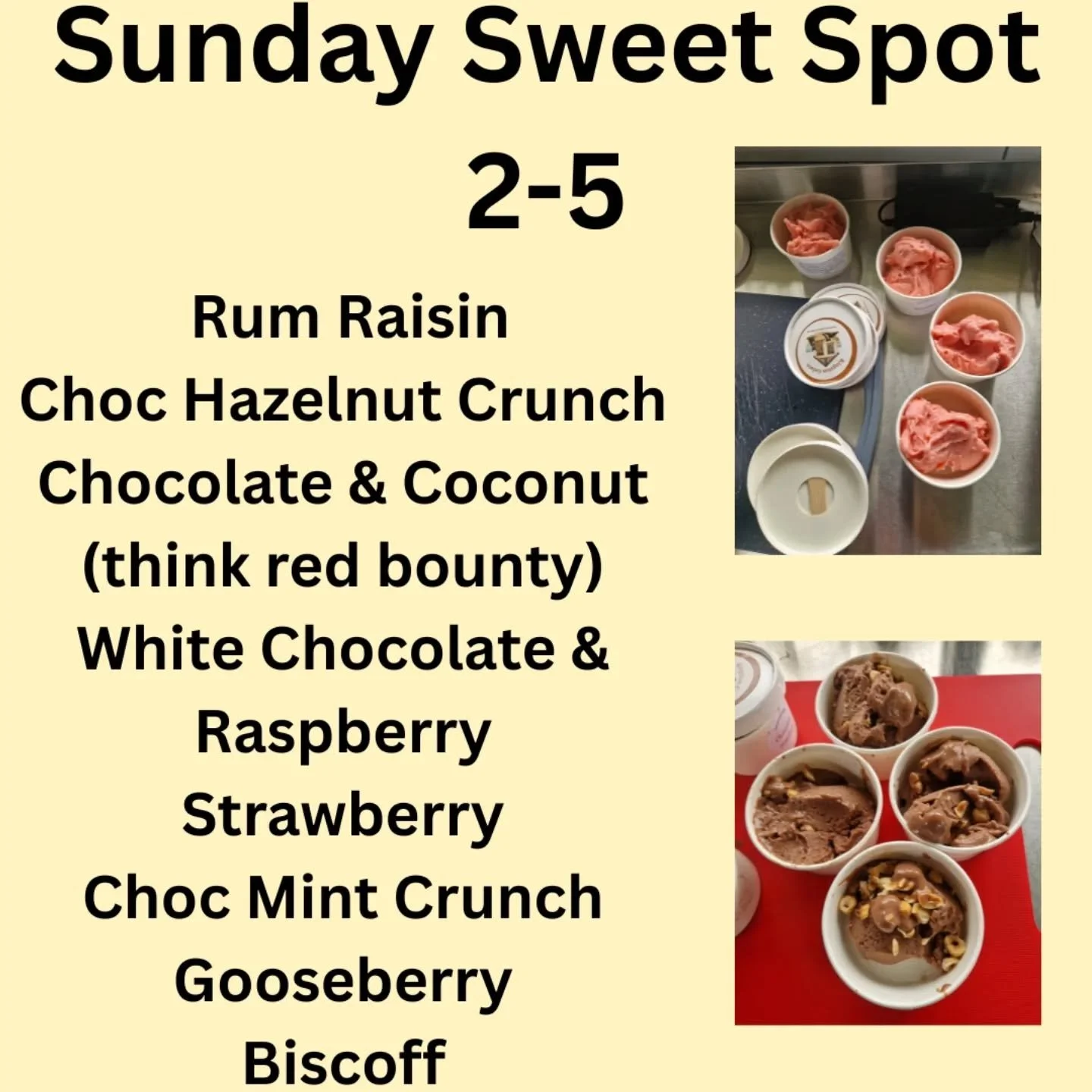 Flavours in the shack this #sunday

Open 2-5.

All #dairyfree and made right here in #kingstononspey 

Can't make it? Too far away? What would you go for if you could?

#smallbusinesssunday #sundaytreat