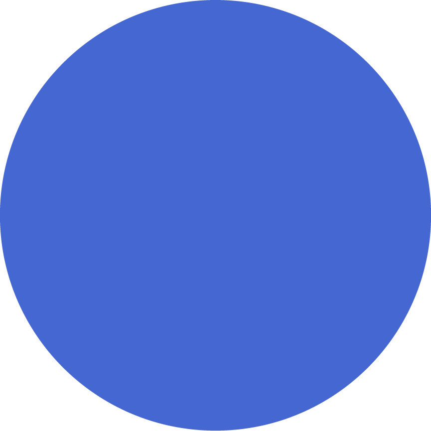 A solid blue circle