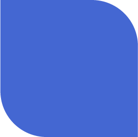 A solid blue background with a large rounded corner in the top right.