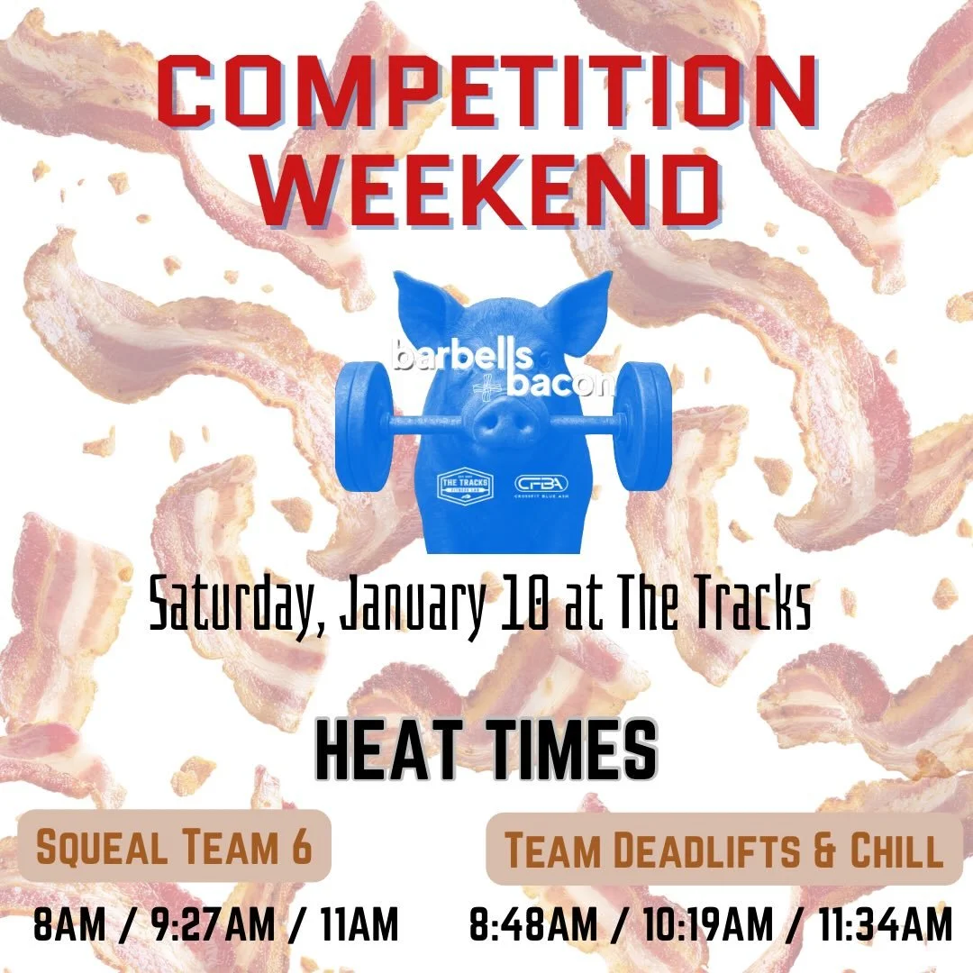🔥 Barbells &amp; Bacon &ndash; Saturday Showdown! 🥓🏋️&zwj;♀️

This Saturday at The Tracks, we&rsquo;ve got two teams throwing down: Squeal Team 6 and Deadlifts &amp; Chill 💪🐷

Come out, bring the noise, and cheer them on as they lift heavy, move