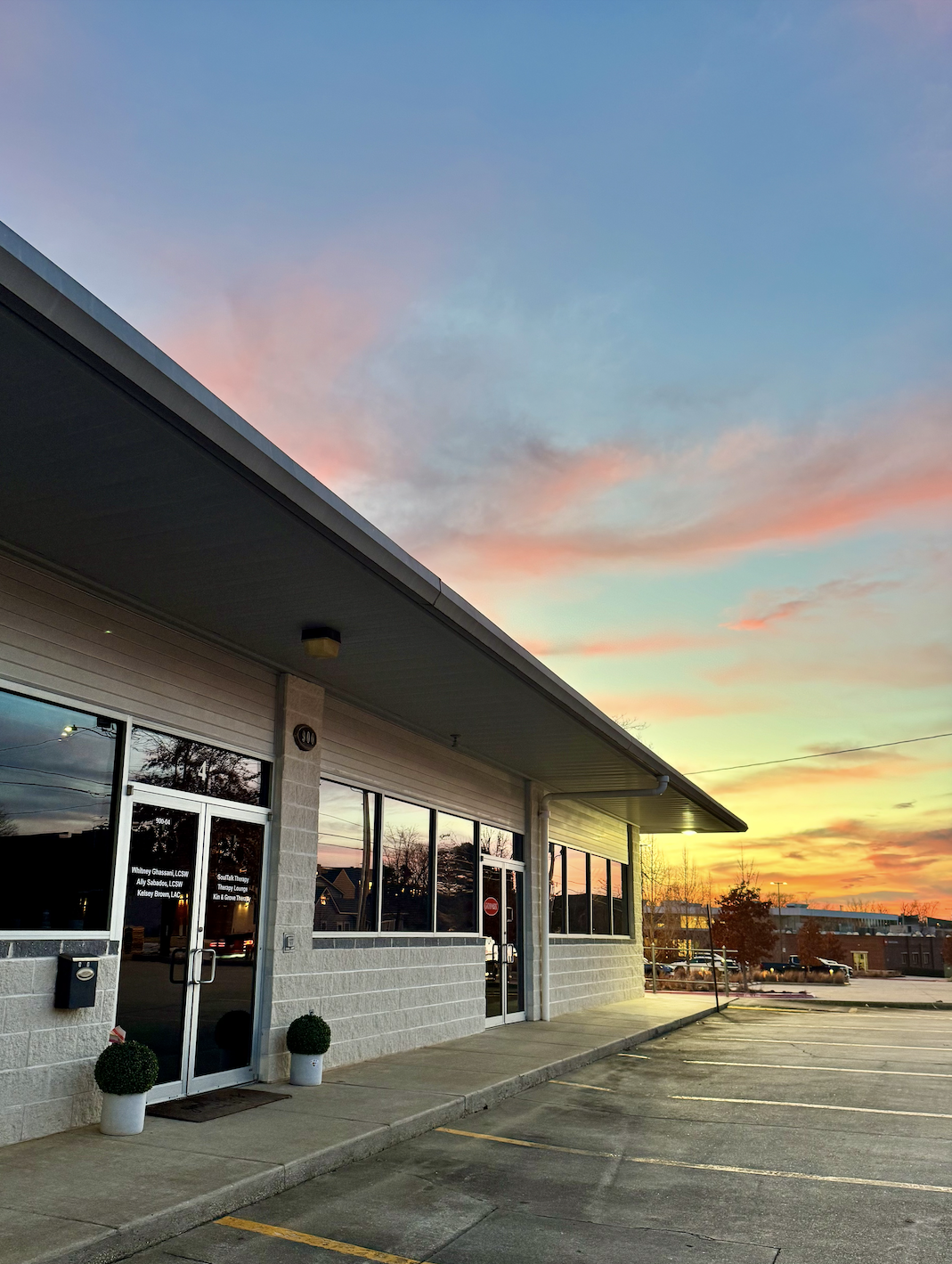 Parking right out front a cozy therapy office in Bentonville Arkansas.