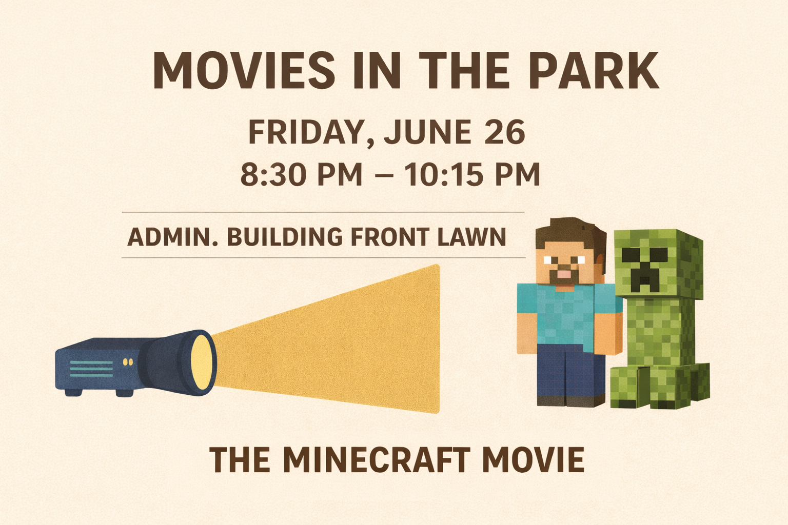 Movies in the Park: Minecraft Movie