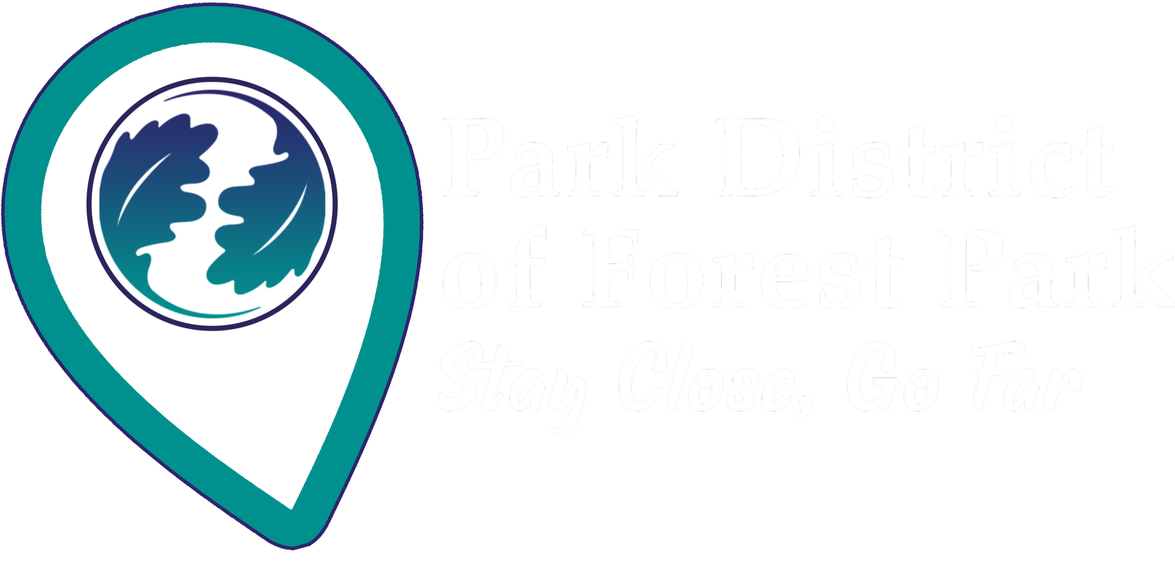Park District of Forest Park logo with two interconnected leaves