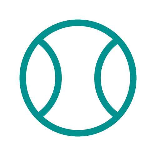 Simple outlined icon of a softball.