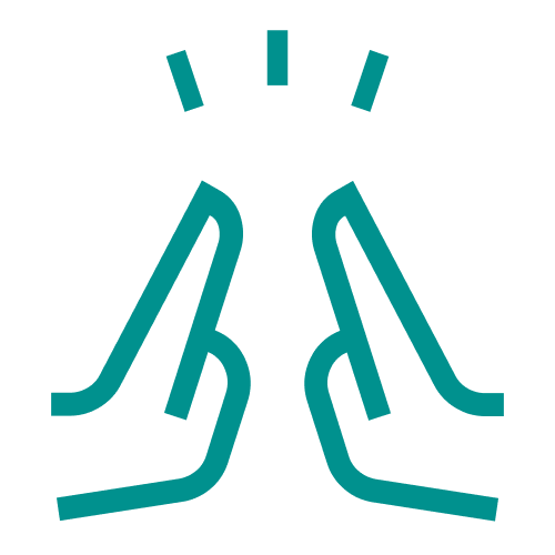 Icon of two hands high-fiving.