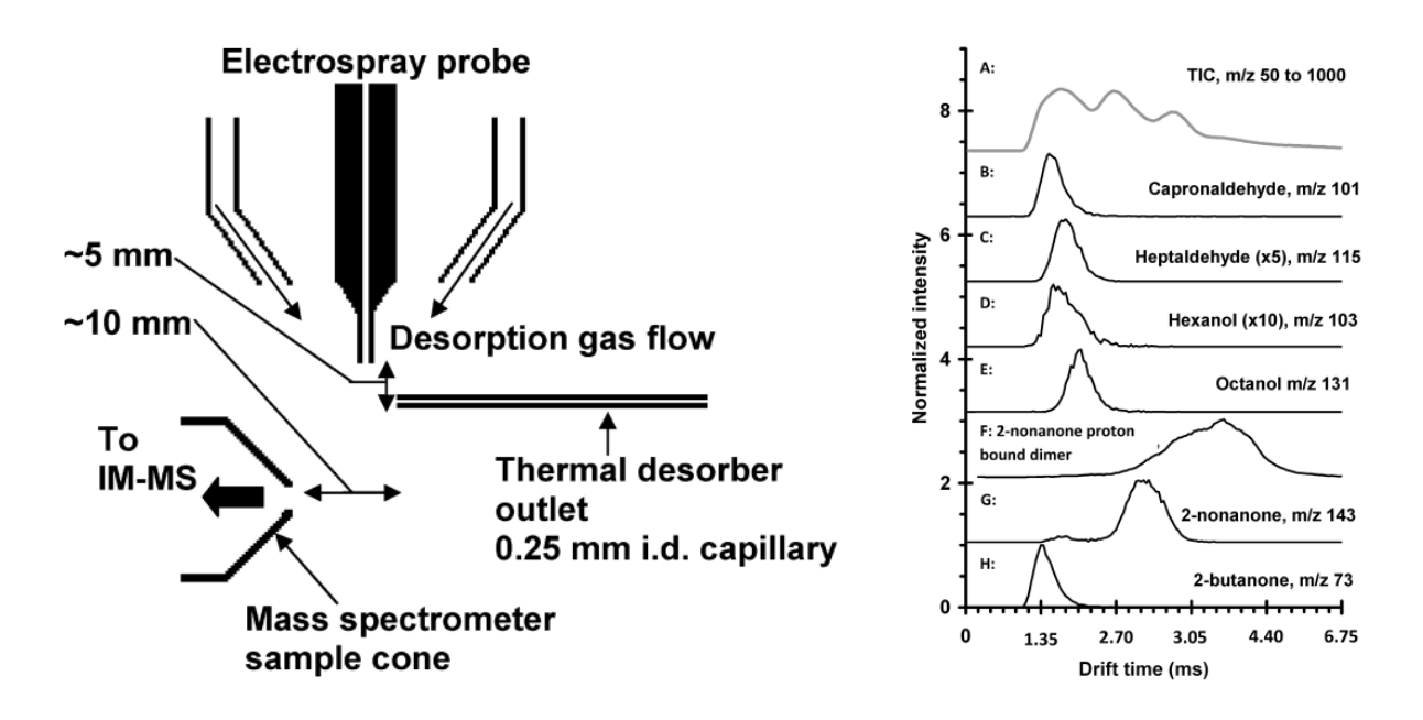 Detection of Volatile Organic Compounds in Breath Using Thermal Desorption Electrospray Ionization-Ion Mobility-Mass Spectrometry