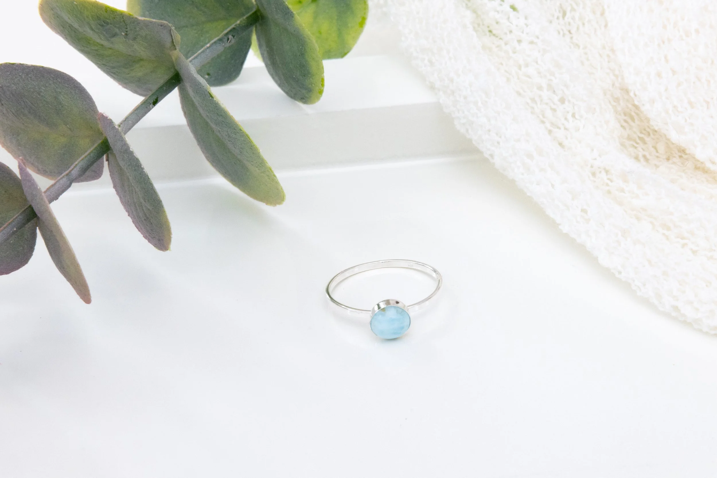 Bague en argent sterling avec larimar