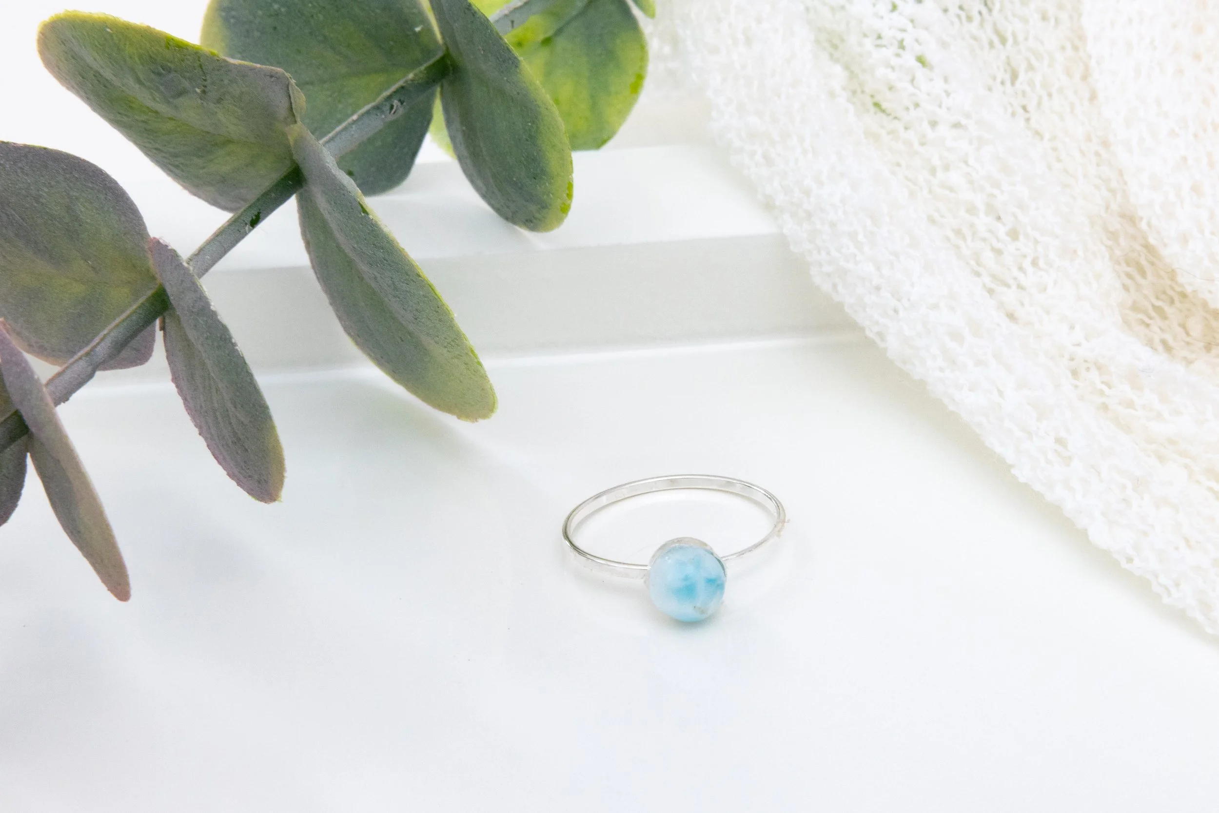 Bague en argent sterling avec larimar