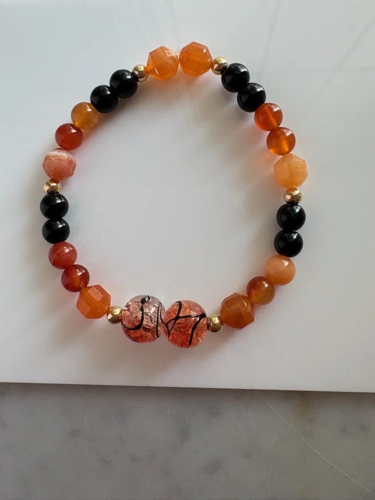 bracelet cornaline onyx verre craquele orange.jpg