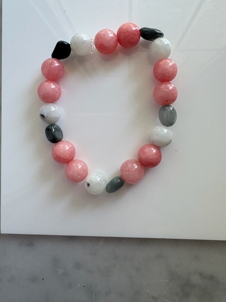 Bracelet Enfant en Rhodochrosite, Pierre de Lune & Eagle Eye