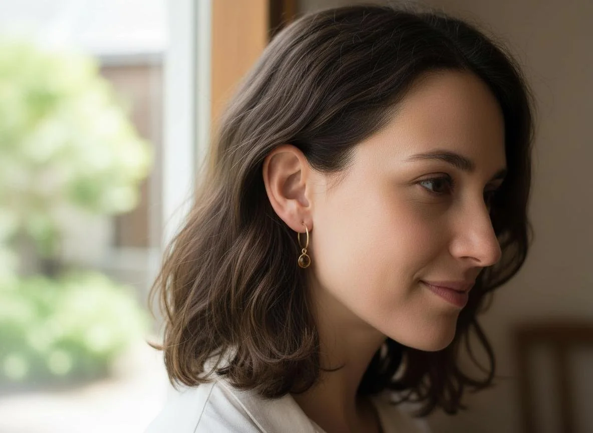 Boucles d’oreilles Citrine en Or 14K — Pierre de Naissance (Novembre)
