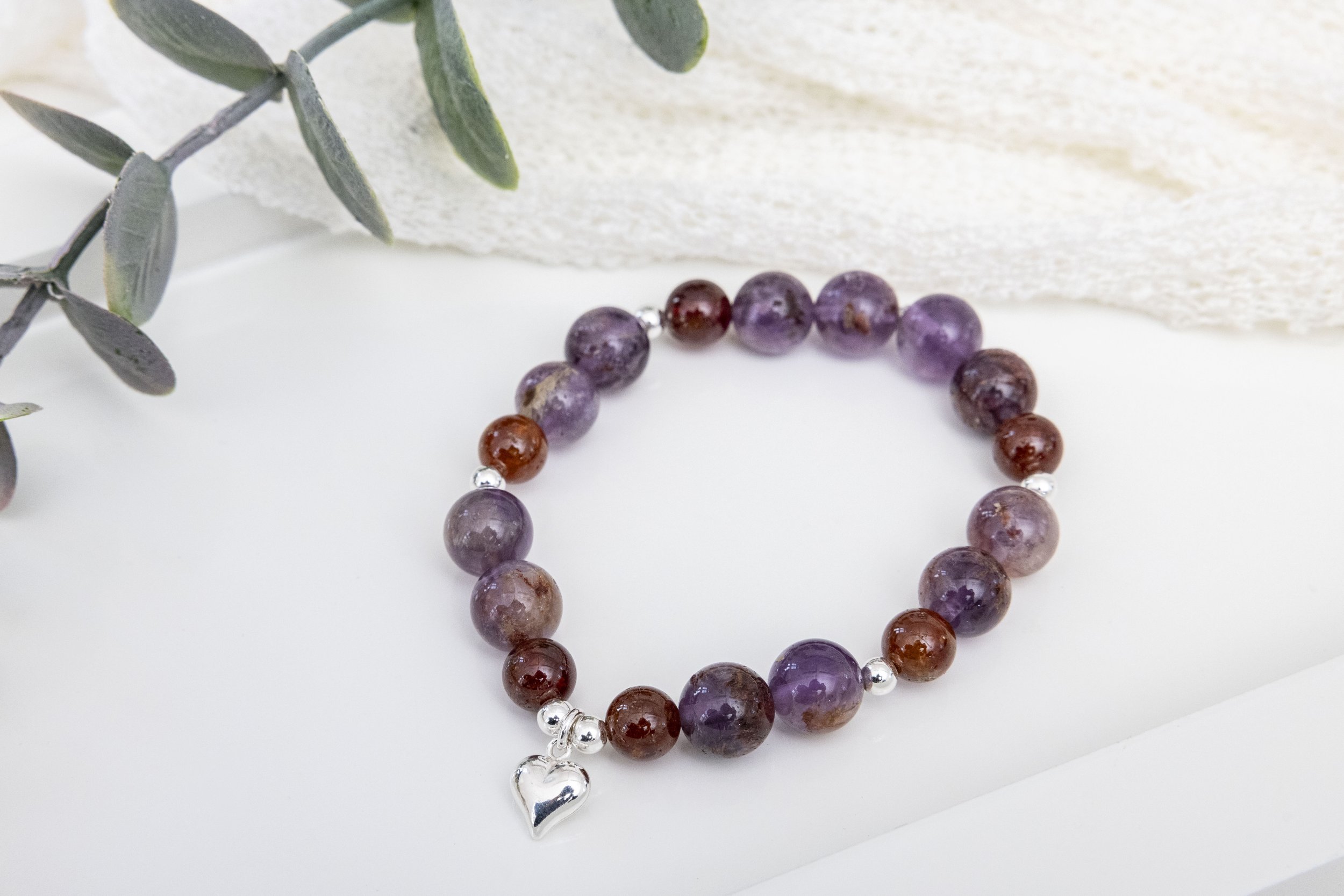 Bracelet Super 7 & Grenat Hessonite