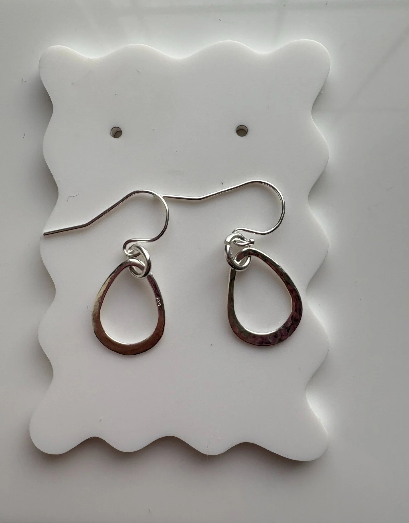 Boucles d’oreilles en argent sterling 925 – Silver Ball & Teardrop martelé