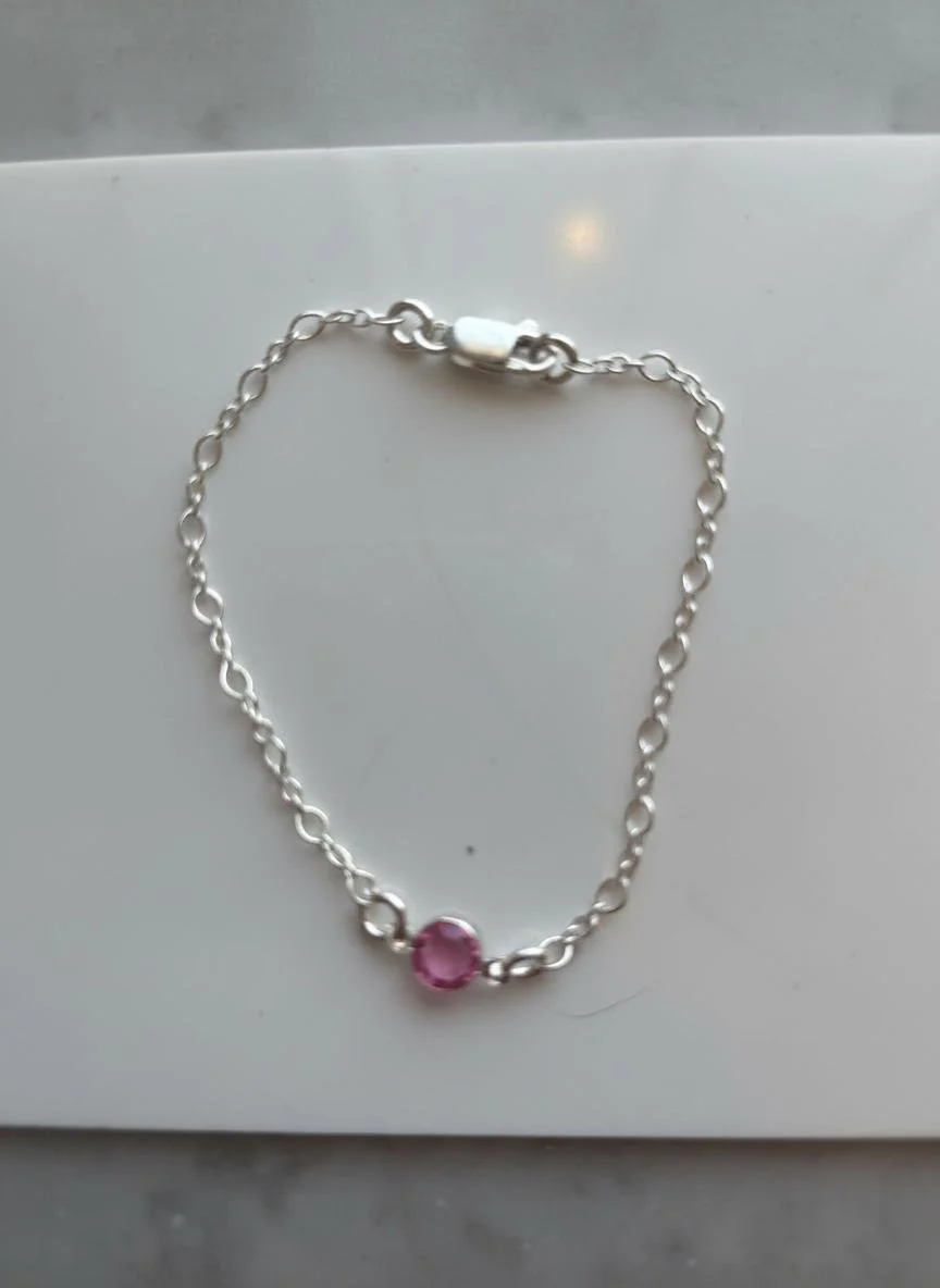 Bracelet Tourmaline en Argent Sterling — Fermoir Mousqueton (Lobster)