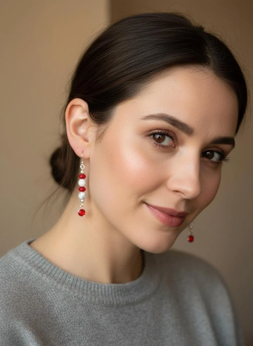 Fleur de Corail | Ensemble Howlite & Corail Rouge | Argent 925
