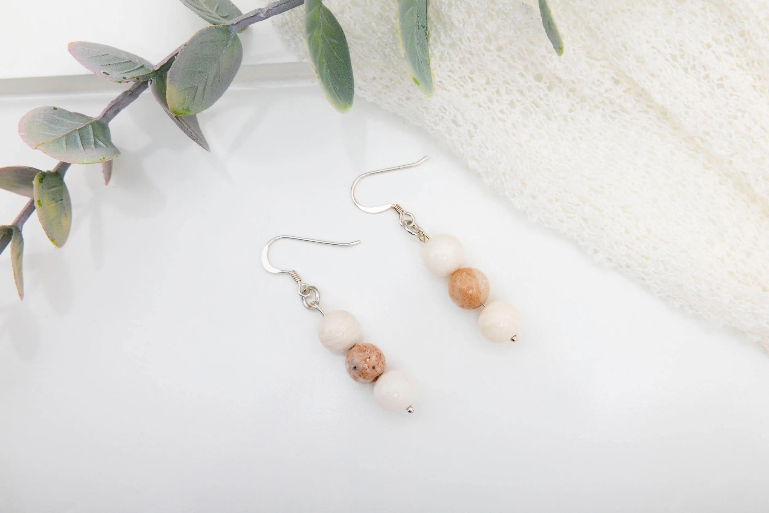 Boucles d'Opale Moredo et perles d'eau douce