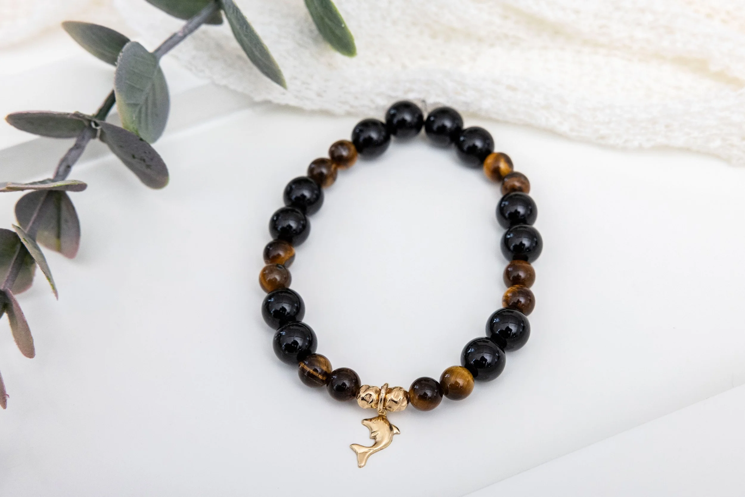 Bracelet Obsidienne et Oeil de tigre