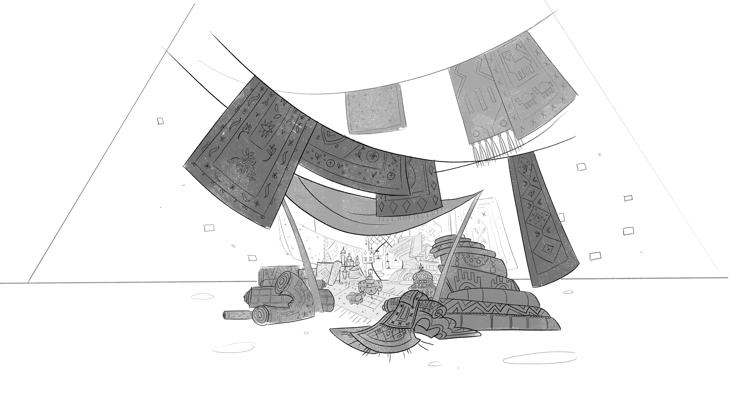 Egyptian Vendor Set Sketch