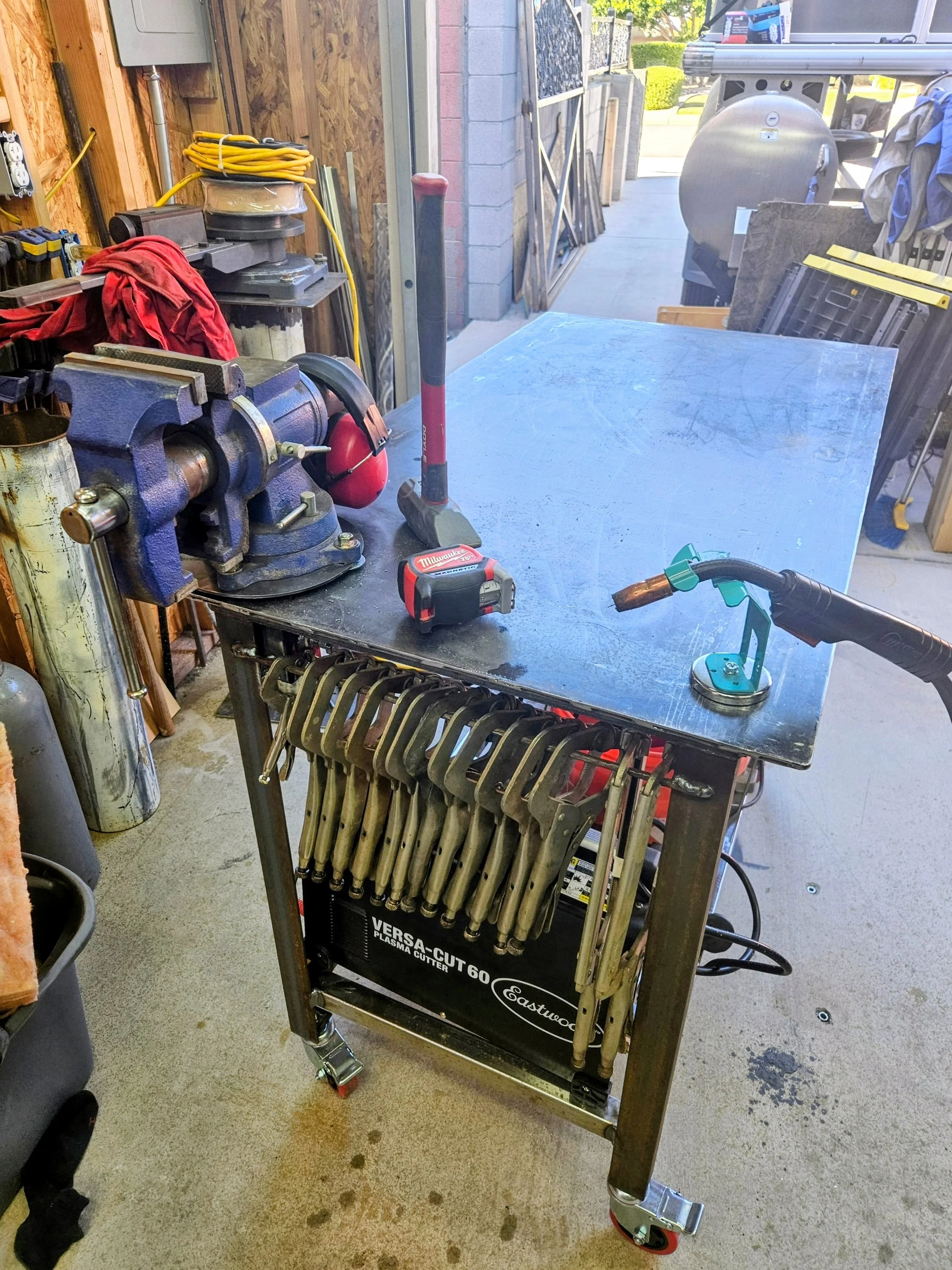 This little table is very heavy and with quality locking casters it rolls effortlessly and locks in place perfect!