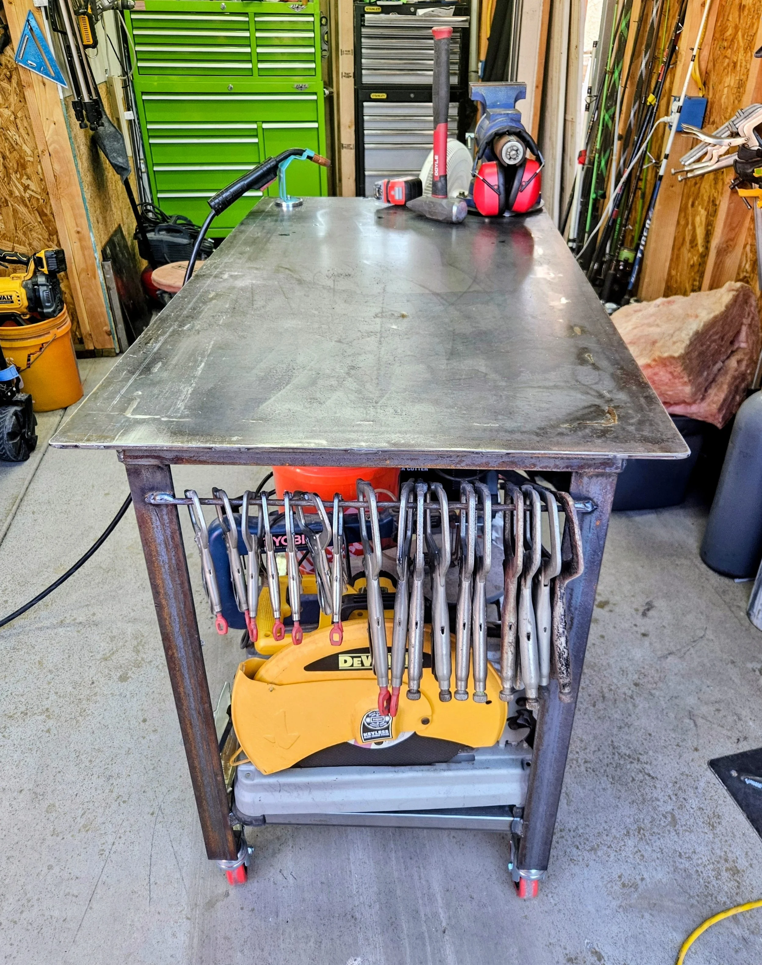 I added a 3/16 " rod on both ends of the table for clamp storage, easy access!