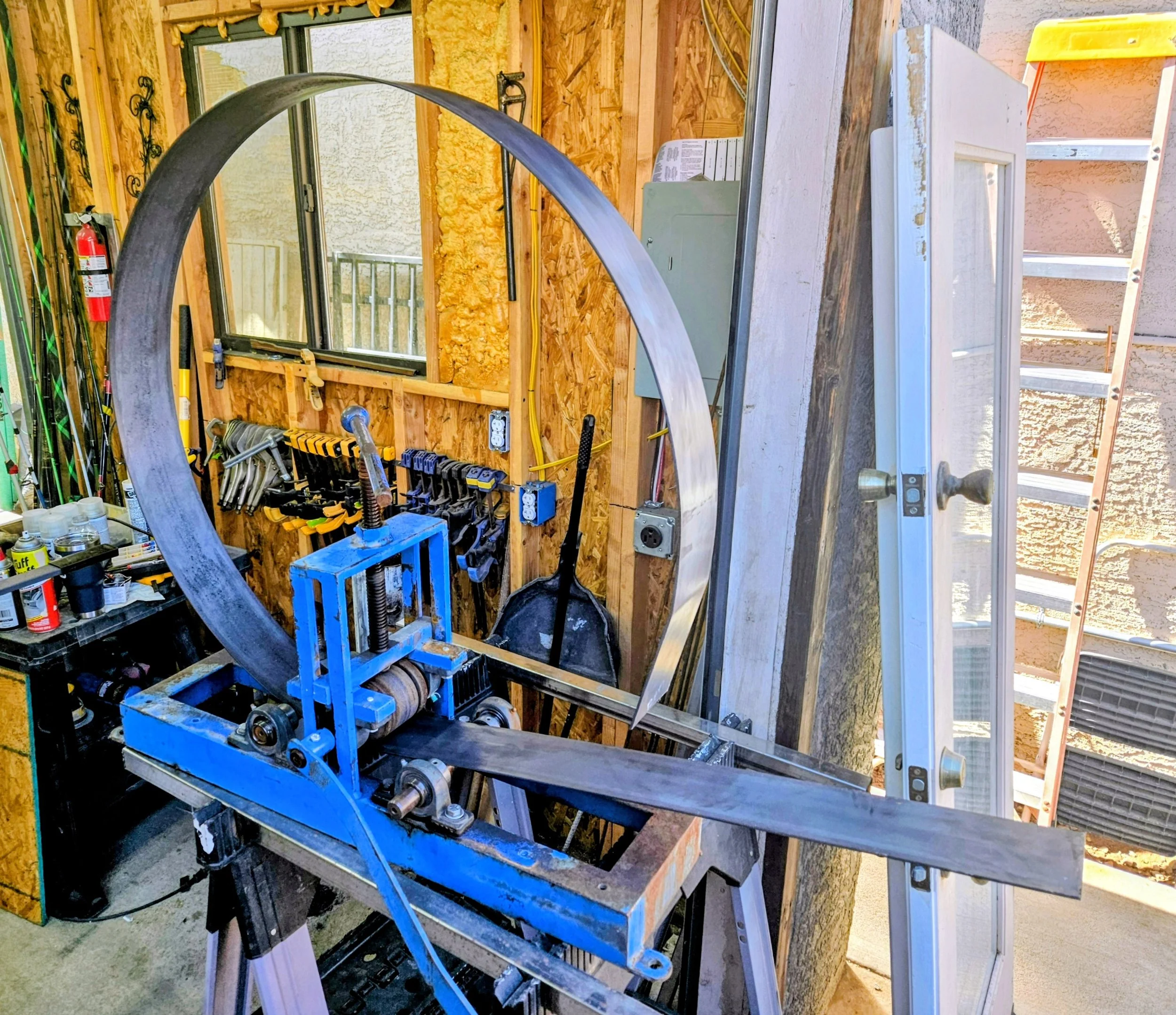 rolling 10' long by 4" wide Mild Steel to a 36" wide circle.