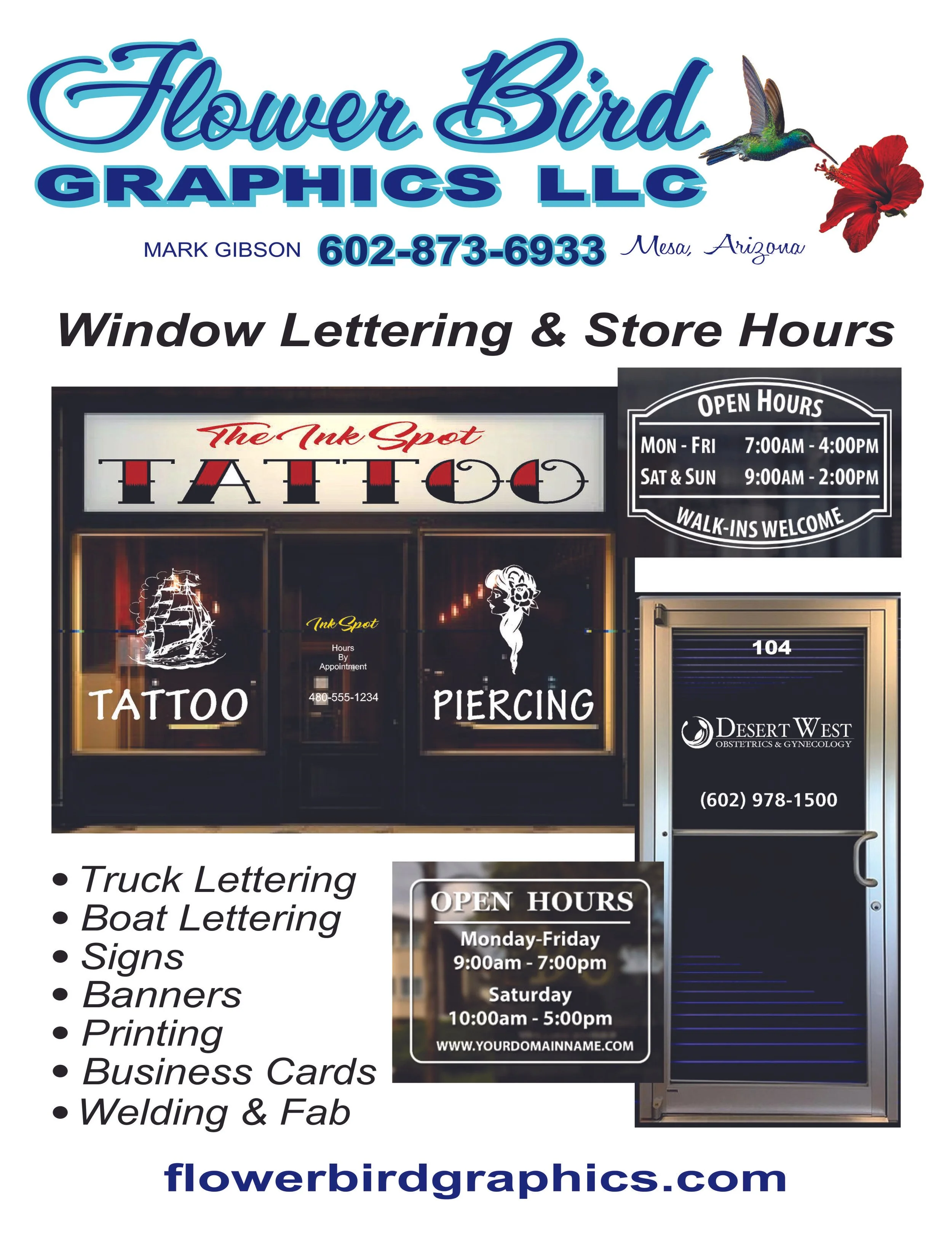 Storefront Windows and Door Lettering