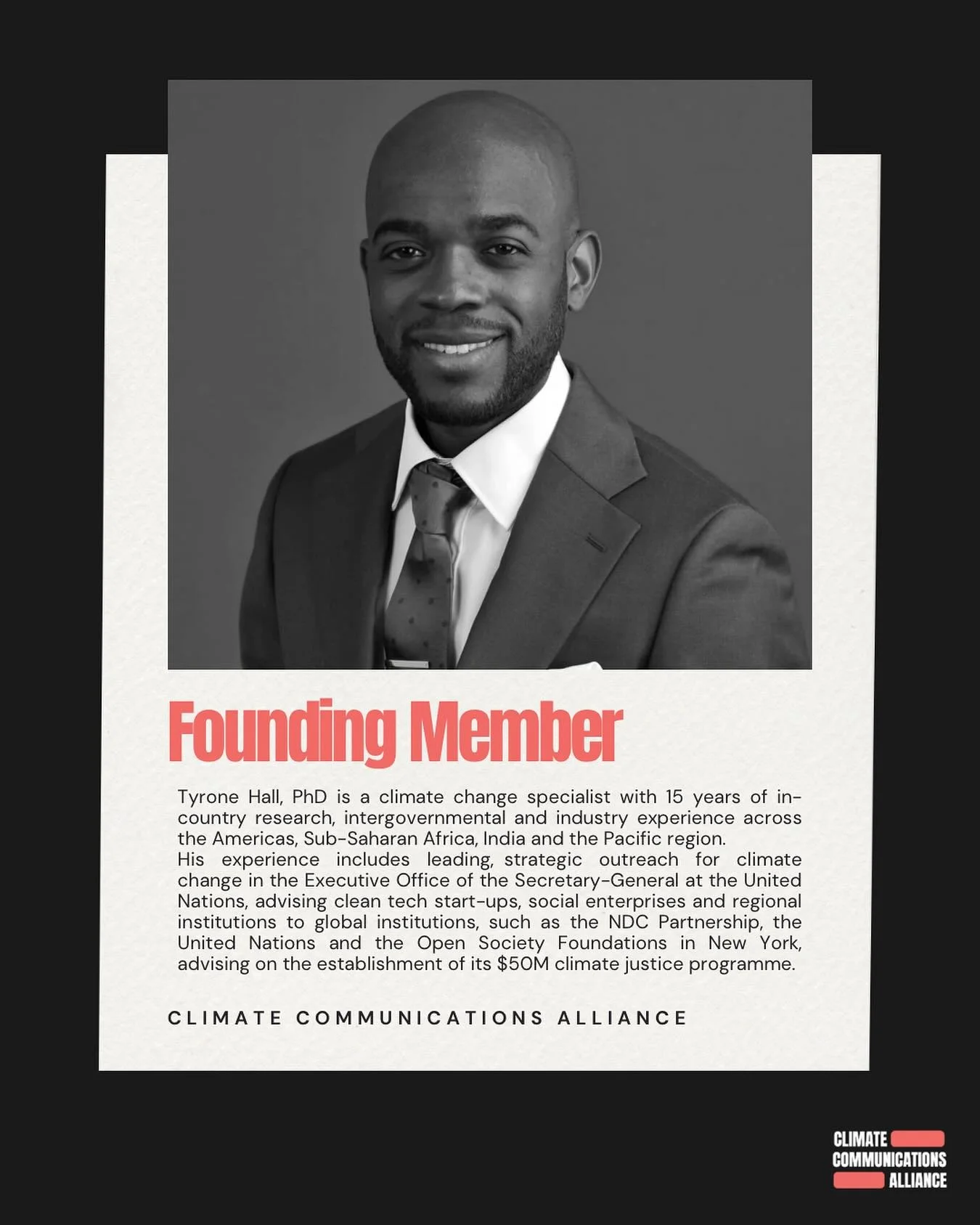 Tyrone Hall&rsquo;s resum&eacute; is so impressive, we couldn&rsquo;t NOT ask him to be a Founding Member of the Climate Communications Alliance.

Rather than try to sum it up, here&rsquo;s his full bio. We&rsquo;re so thrilled to have his wisdom and