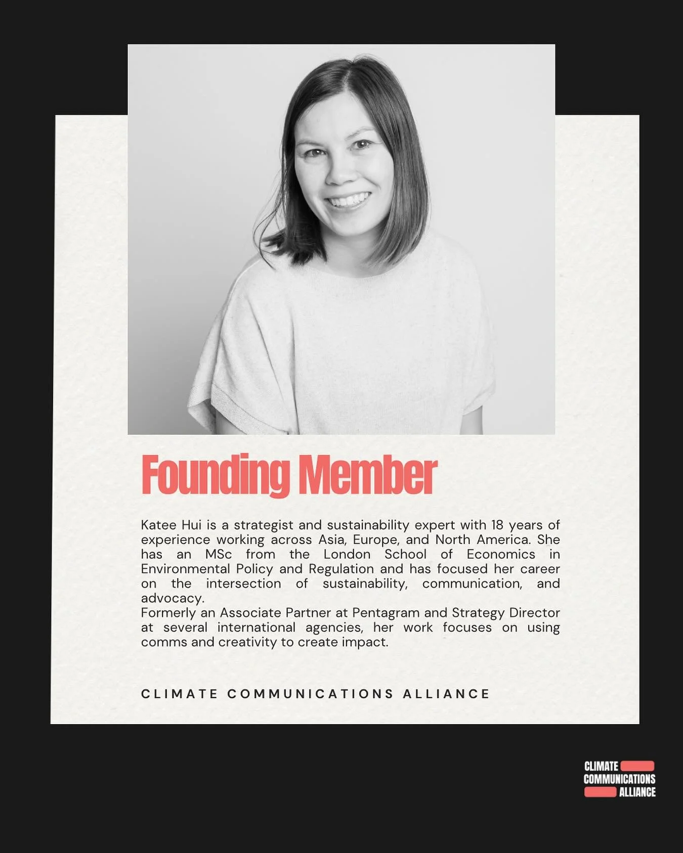 Meet the amazing @kateehui 
Katee Hui is a strategist and sustainability expert with 18 years of experience working across Asia, Europe, and North America. She has an MSc from the London School of Economics in Environmental Policy and Regulation and 