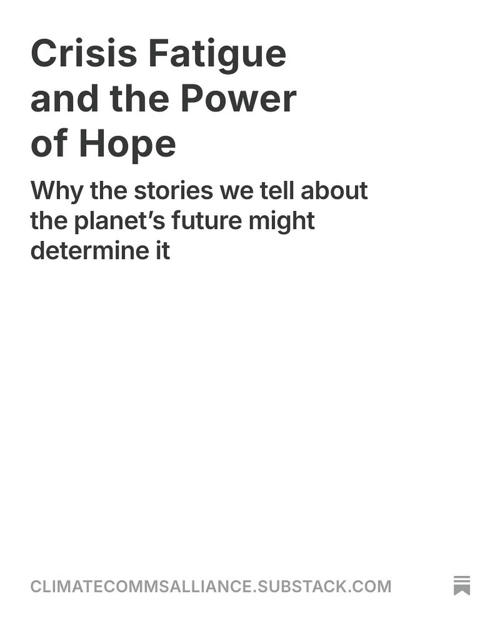 From focusing on scale to centering solutions, there are many things climate communicators can do to navigate crisis fatigue and -critically- avoid contributing to it.
A timely piece from founding member @greenbrittin on Substack. 
👆🏼 Link in bio