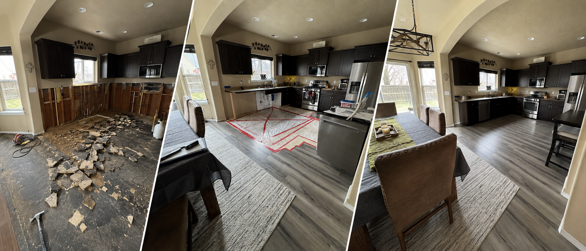 Water damage kitchen 