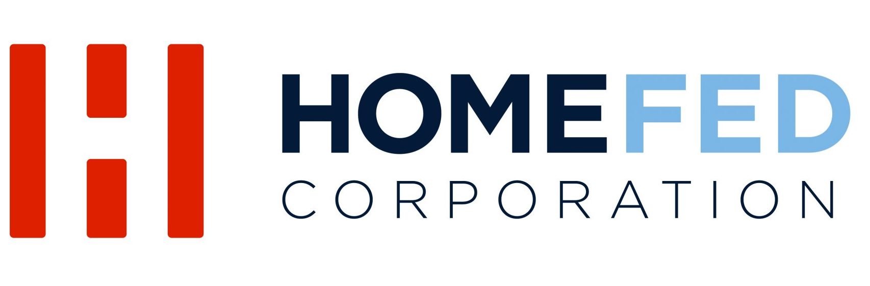 Logo of HomeFed Corporation, a community partner of Vulcan Mission Gorge, highlighting a shared commitment to responsible development, open dialogue, community outreach, and supporting the growth of San Diego communities.