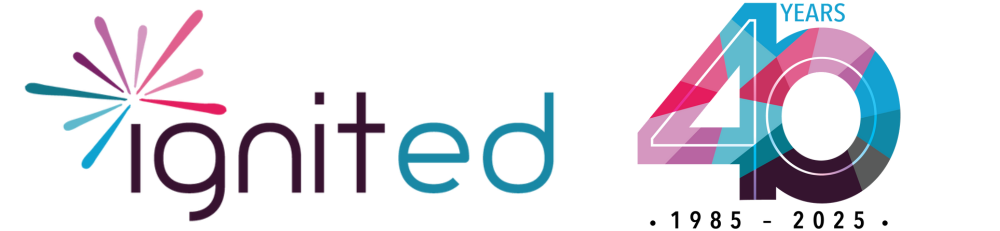 Colorful graphic with the text 'Inited 40'.