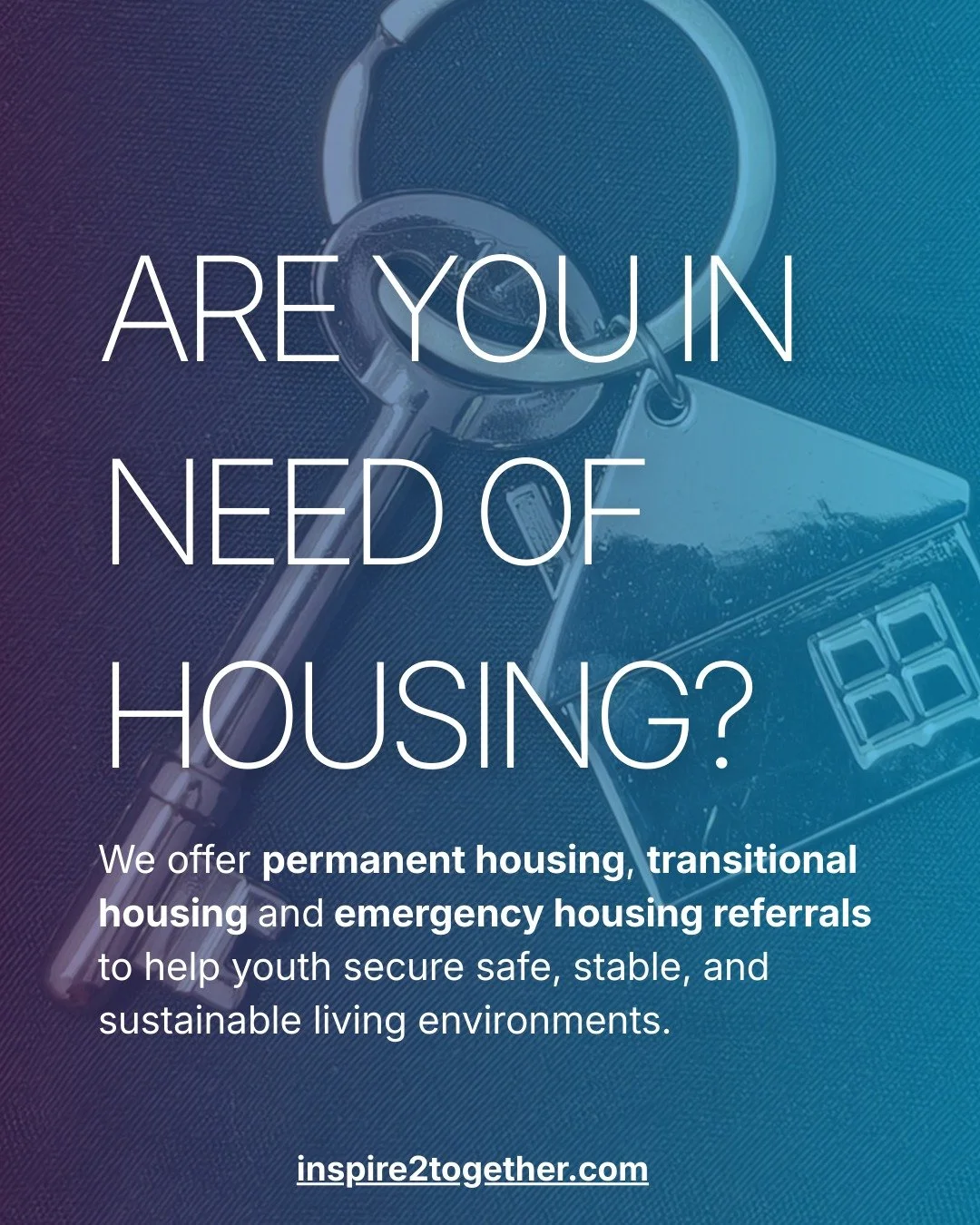 Everyone deserves a safe place to call home. We support youth with emergency, transitional, and permanent housing, along with case management focused on stability, essential resources, and community connections. Immediate shelter and crisis support a