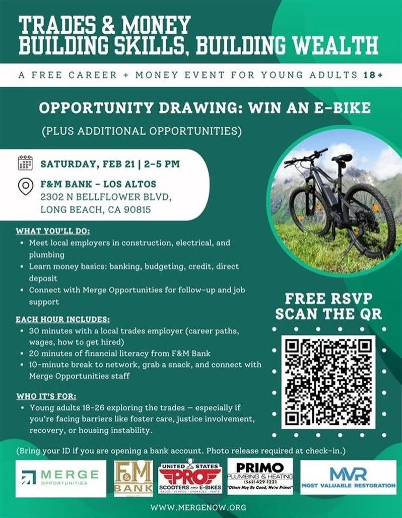 Trades &amp; Money: Building Skills, Building Wealth &mdash; a free career + financial literacy event for young adults 18+. Meet local employers in construction, electrical, and plumbing, learn real money basics from F&amp;M Bank, and enter to win an