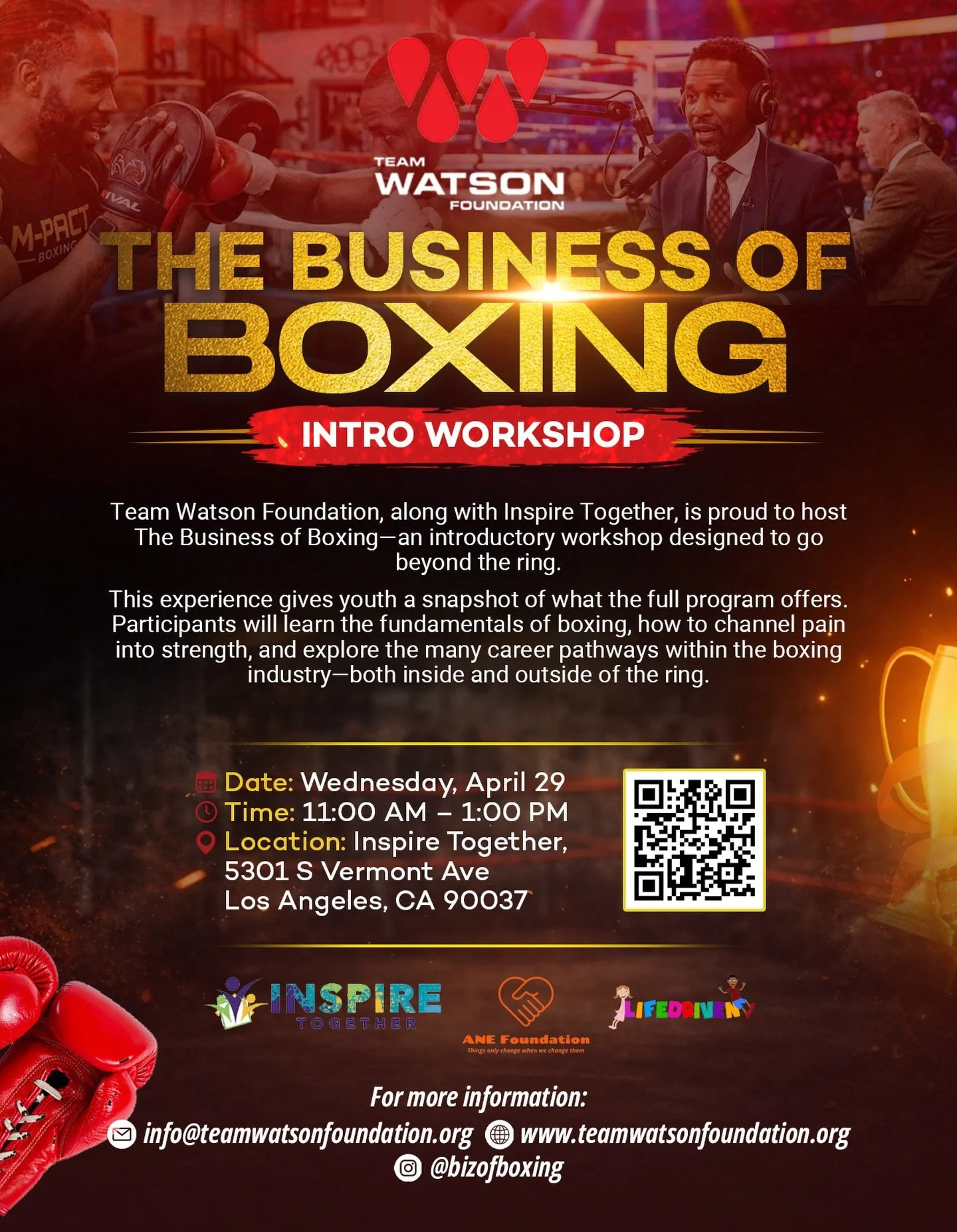 Step into the ring and explore The Business of Boxing! 🥊 

Inspire Together welcomes the Team Watson Foundation for a special collaboration focused on exposing our YouthBuild participants to the many career paths within the boxing world, from manage