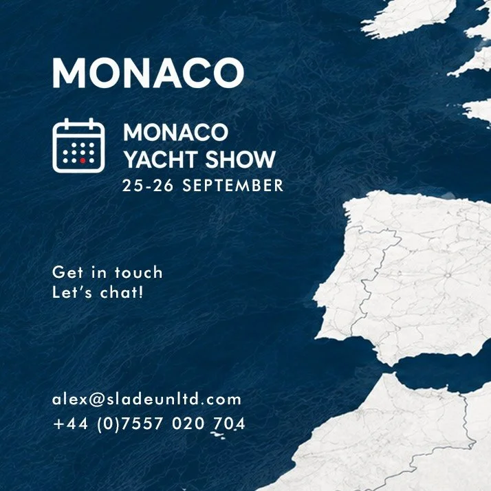 @slade_unltd are looking forward to a busy September! @sotonboatshow followed by @monacoyachtshow_official .

Excited to meet new people, catch up with old friends and talk all things yachts.

See you there! ⚓

#SouthamptonBoatShow #MonacoYachtShow #