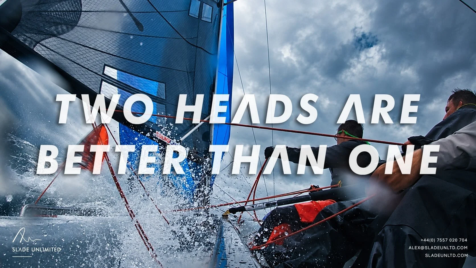 &ldquo;Two Heads are Better than One.&rdquo;

Our motto at Slade Unlimited, whether we&rsquo;re racing together on the water or supporting our clients on some pretty cool projects!

We work closely with your team to tackle design challenges together,