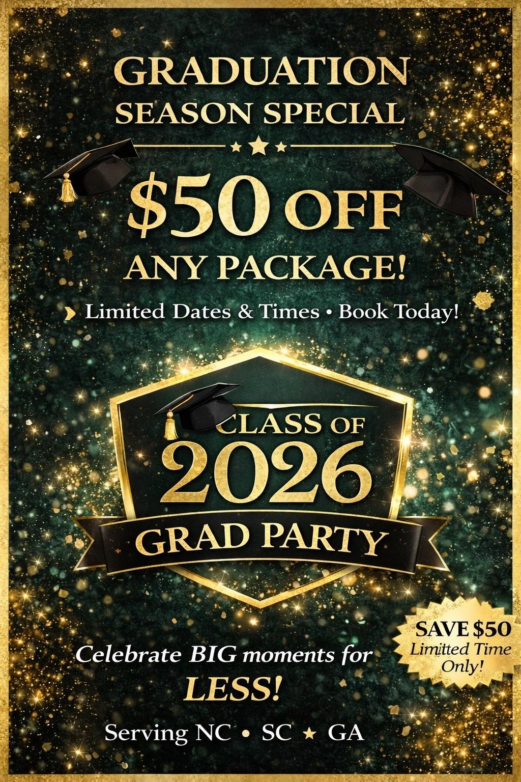 🎓✨ GRADUATION SEASON SPECIAL ✨🎓 

It&rsquo;s time to celebrate your graduate BIG! 🎉 

Make your party unforgettable with Naturally Creative PhotoBooth 📸💚 &mdash; where fun meets luxury and every moment is captured in style!

🔥 LIMITED TIME OFFE